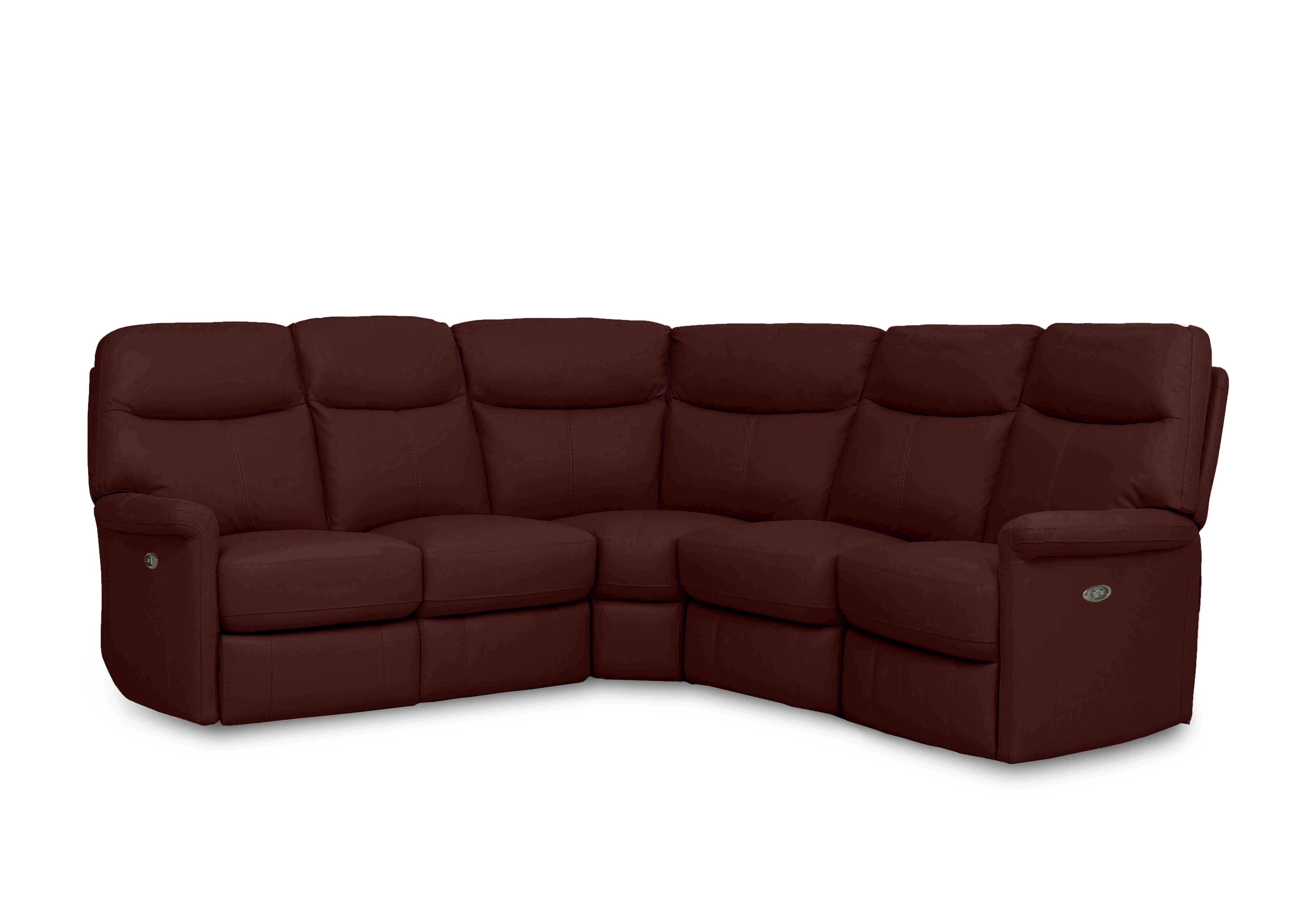 Compact Collection Lille Large Leather Corner Sofa in Bv-035c Deep Red on Furniture Village