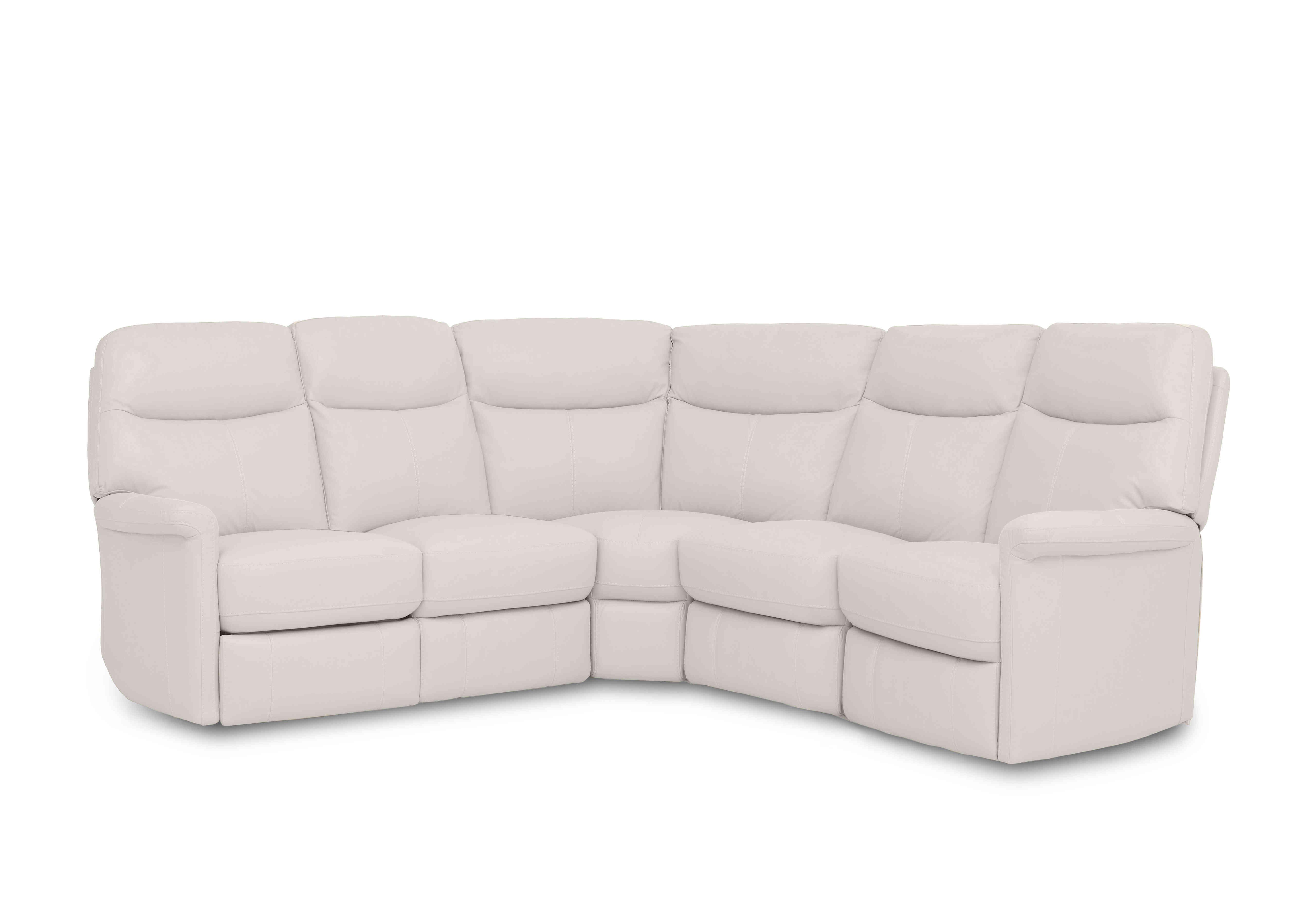 Compact Collection Lille Large Leather Corner Sofa in Bv-156e Frost on Furniture Village