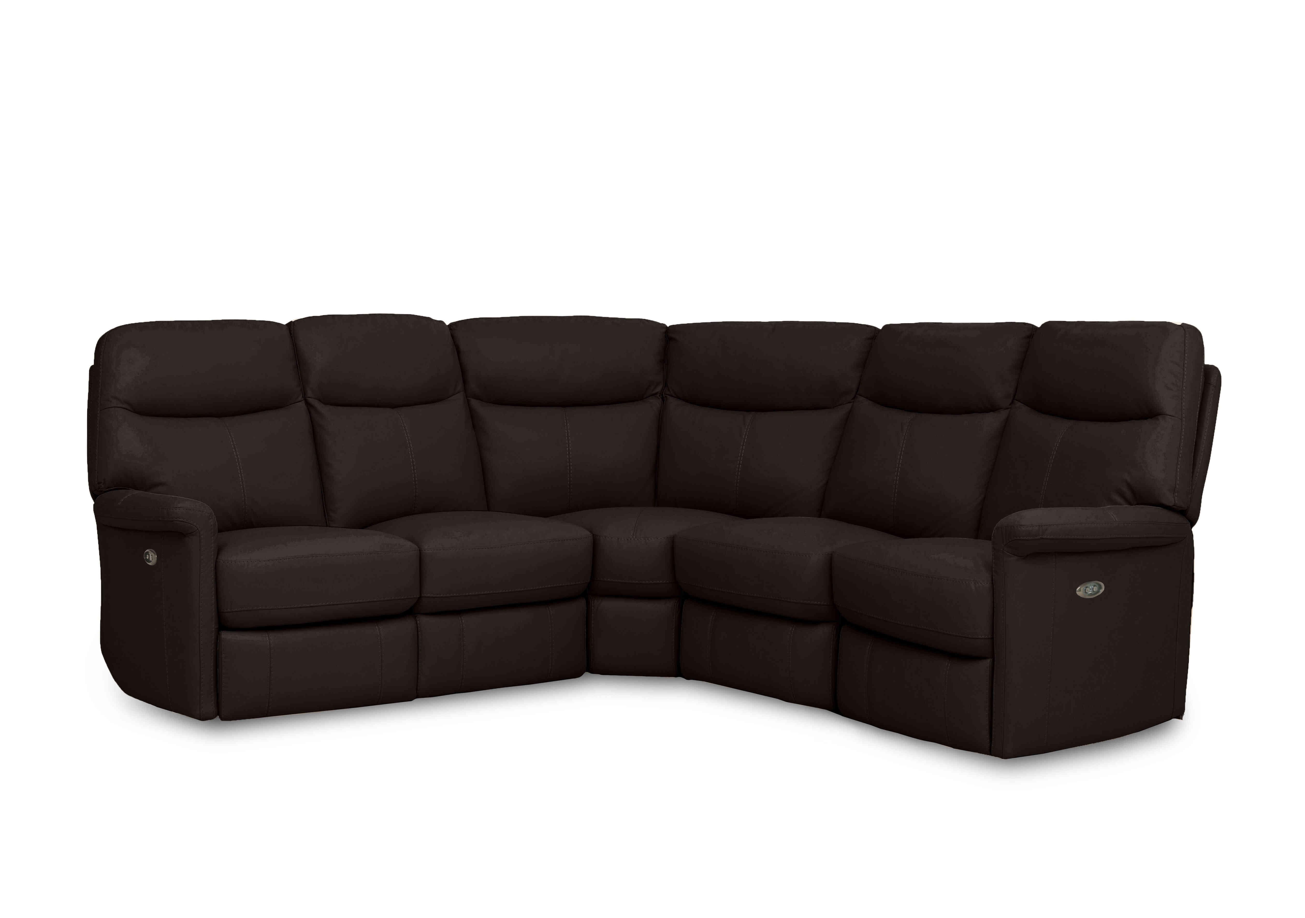 Compact Collection Lille Large Leather Corner Sofa in Bv-1748 Dark Chocolate on Furniture Village