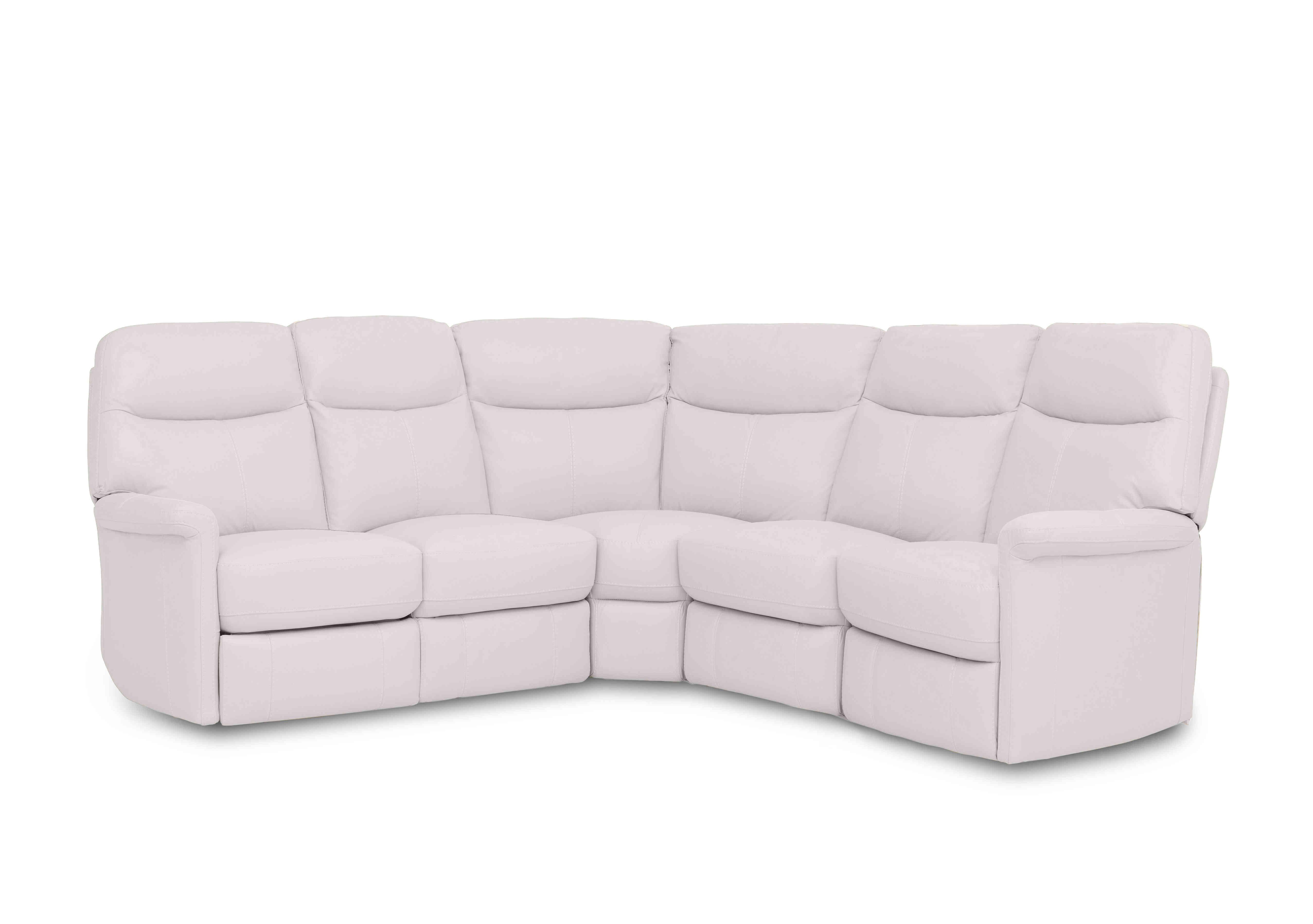 Compact Collection Lille Large Leather Corner Sofa in Bv-744d Star White on Furniture Village