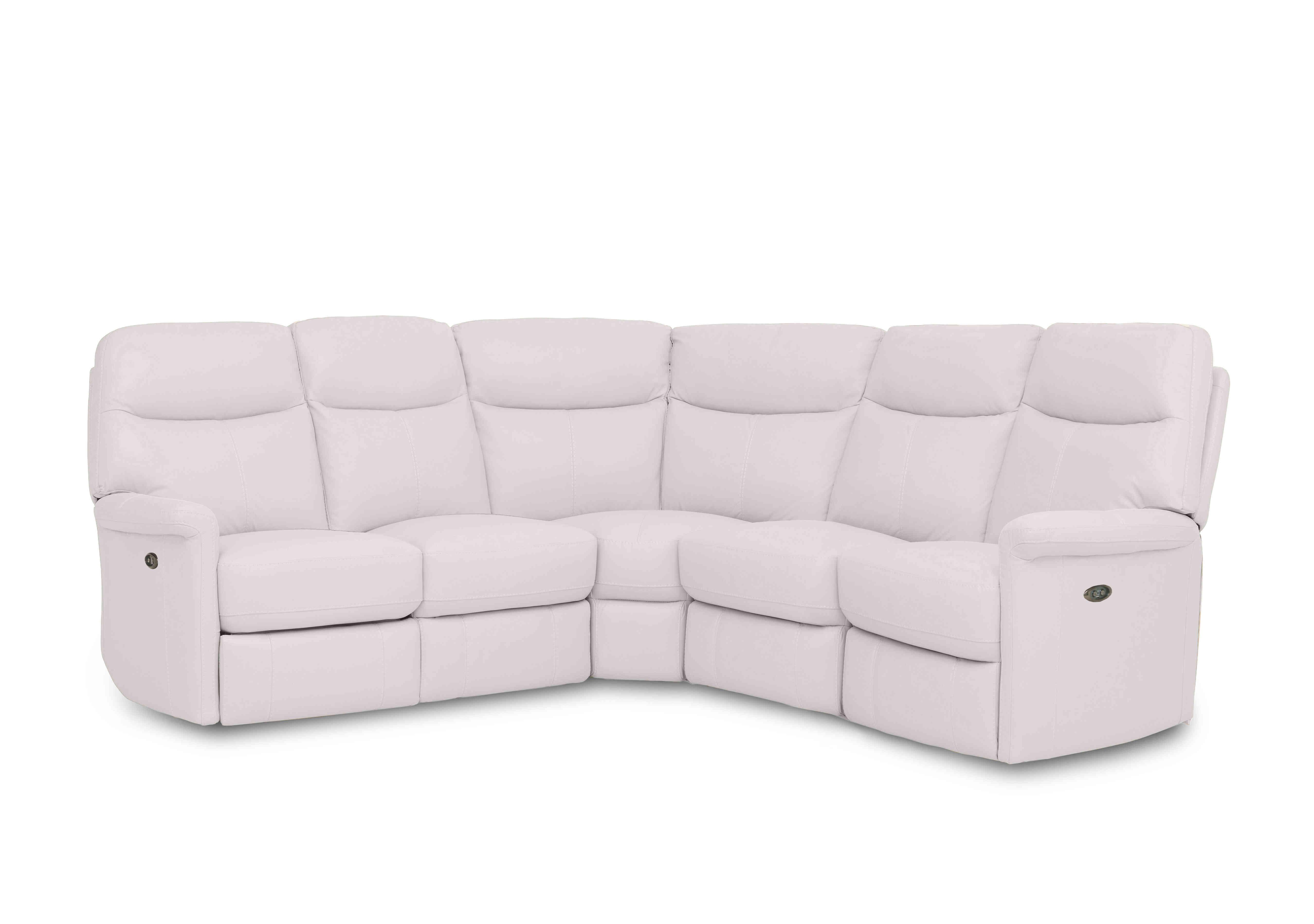 Compact Collection Lille Large Leather Corner Sofa in Bv-744d Star White on Furniture Village