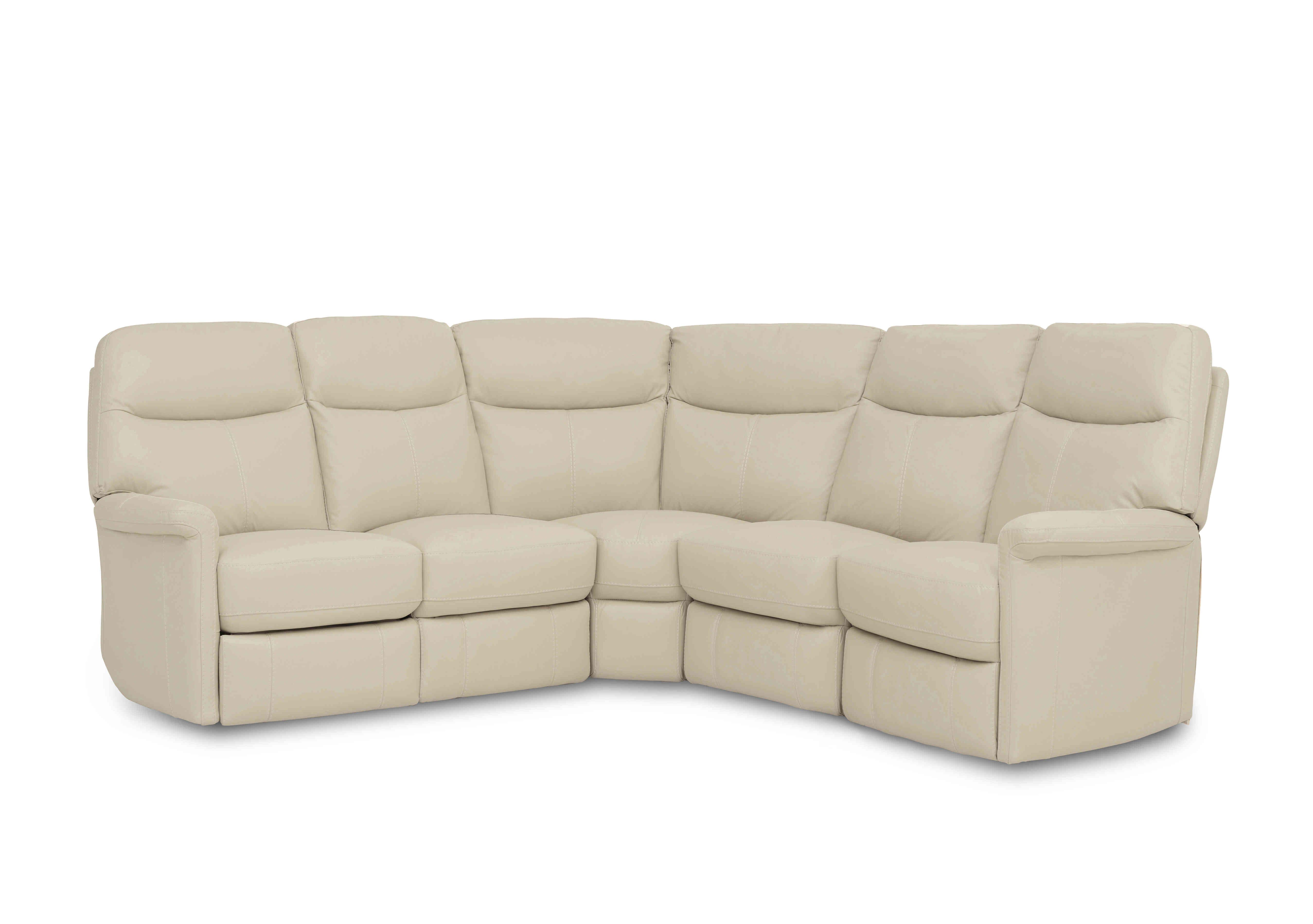 Compact Collection Lille Large Leather Corner Sofa in Bv-862c Bisque on Furniture Village