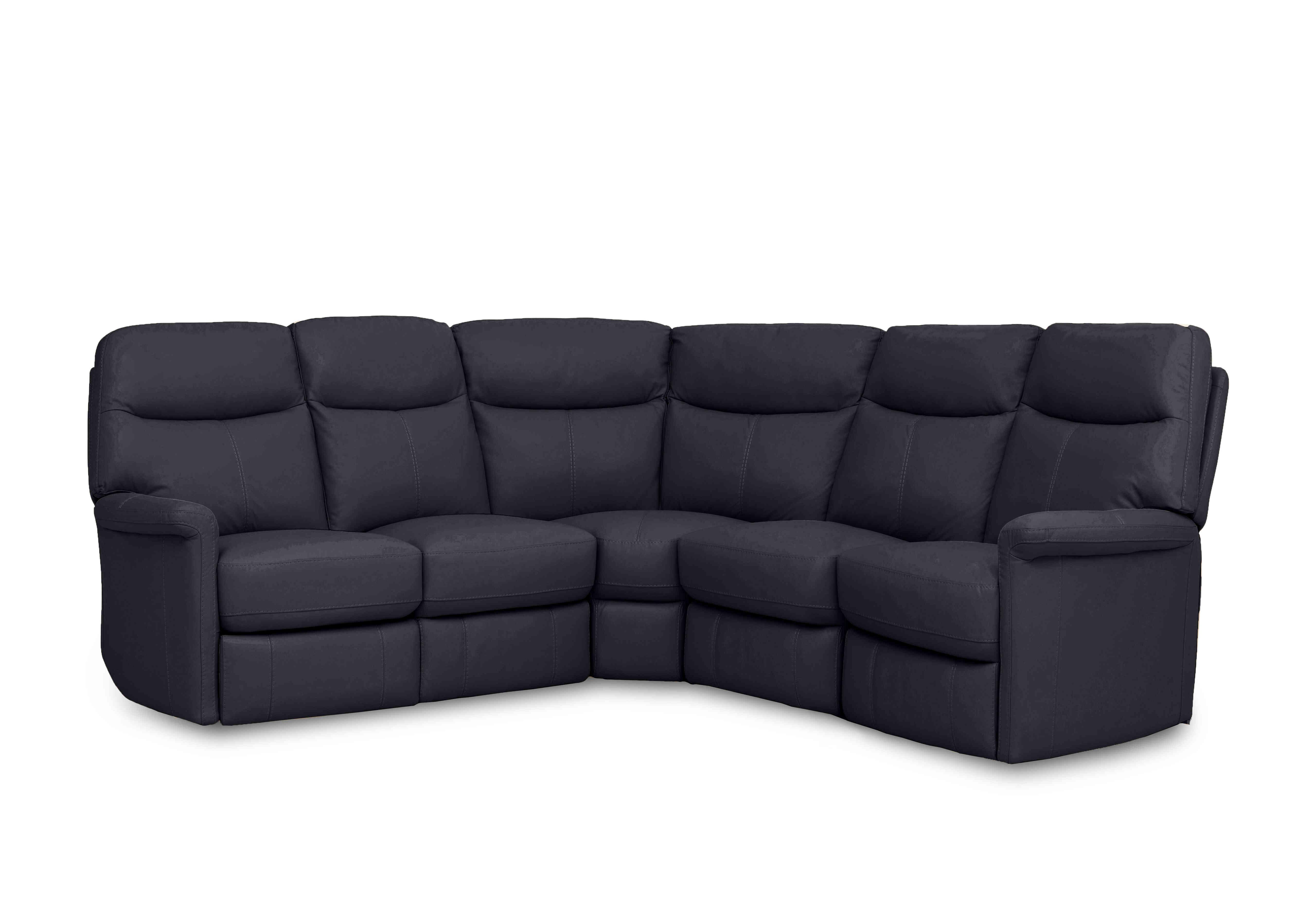 Compact Collection Lille Large Leather Corner Sofa in Hw-887c Black on Furniture Village