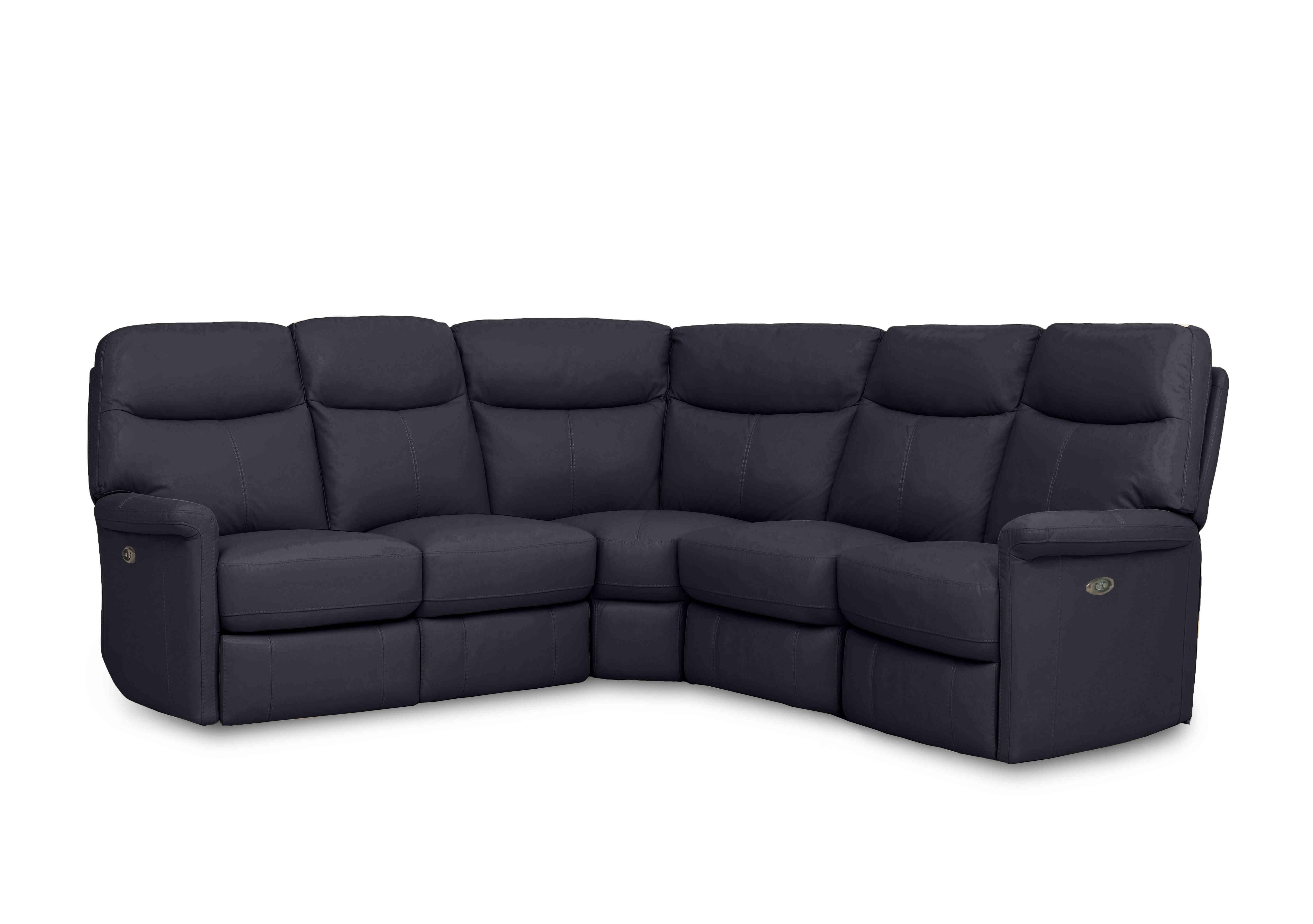 Compact Collection Lille Large Leather Corner Sofa in Hw-887c Black on Furniture Village