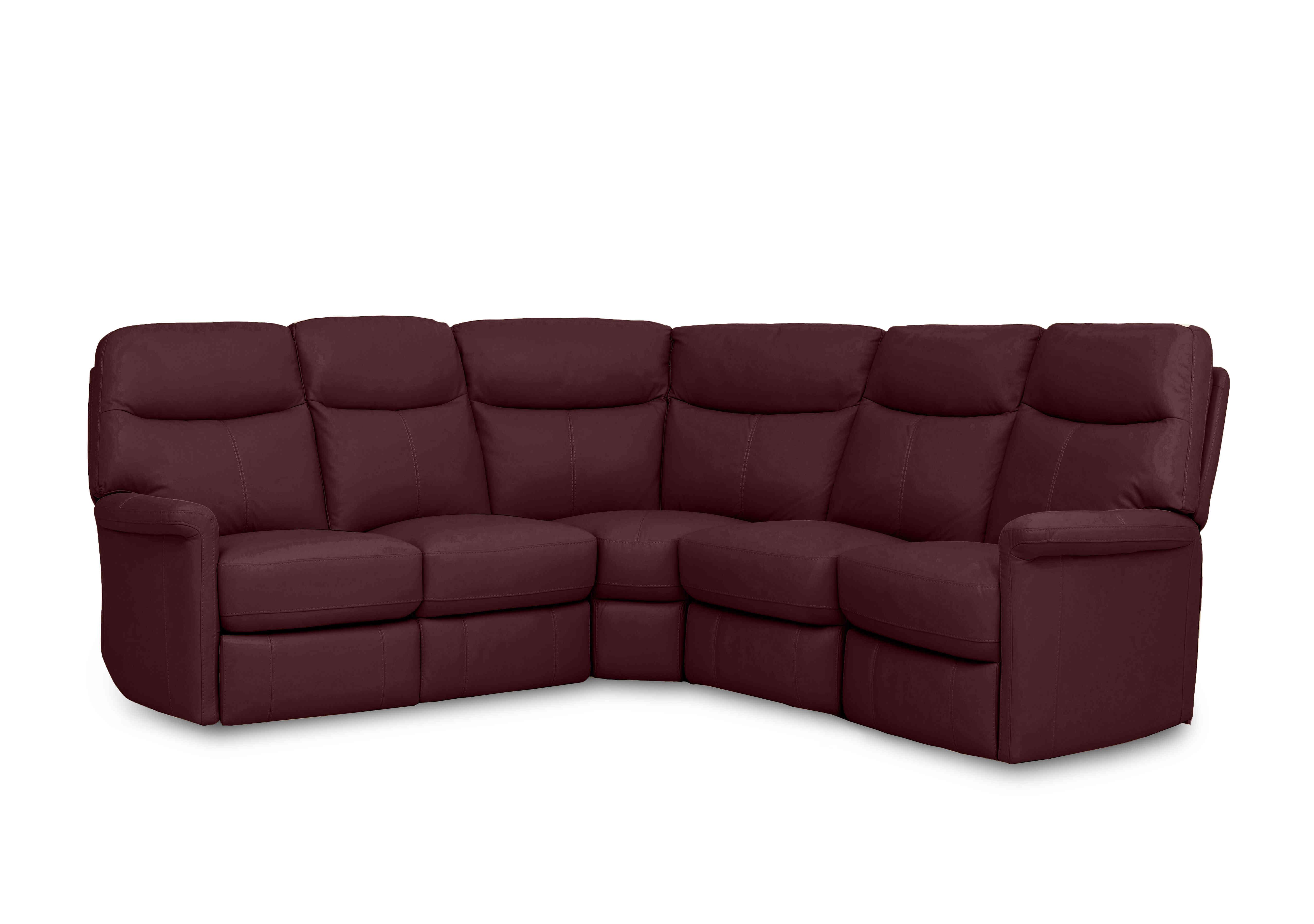 Compact Collection Lille Large Leather Corner Sofa in Nc-035c Deep Red on Furniture Village
