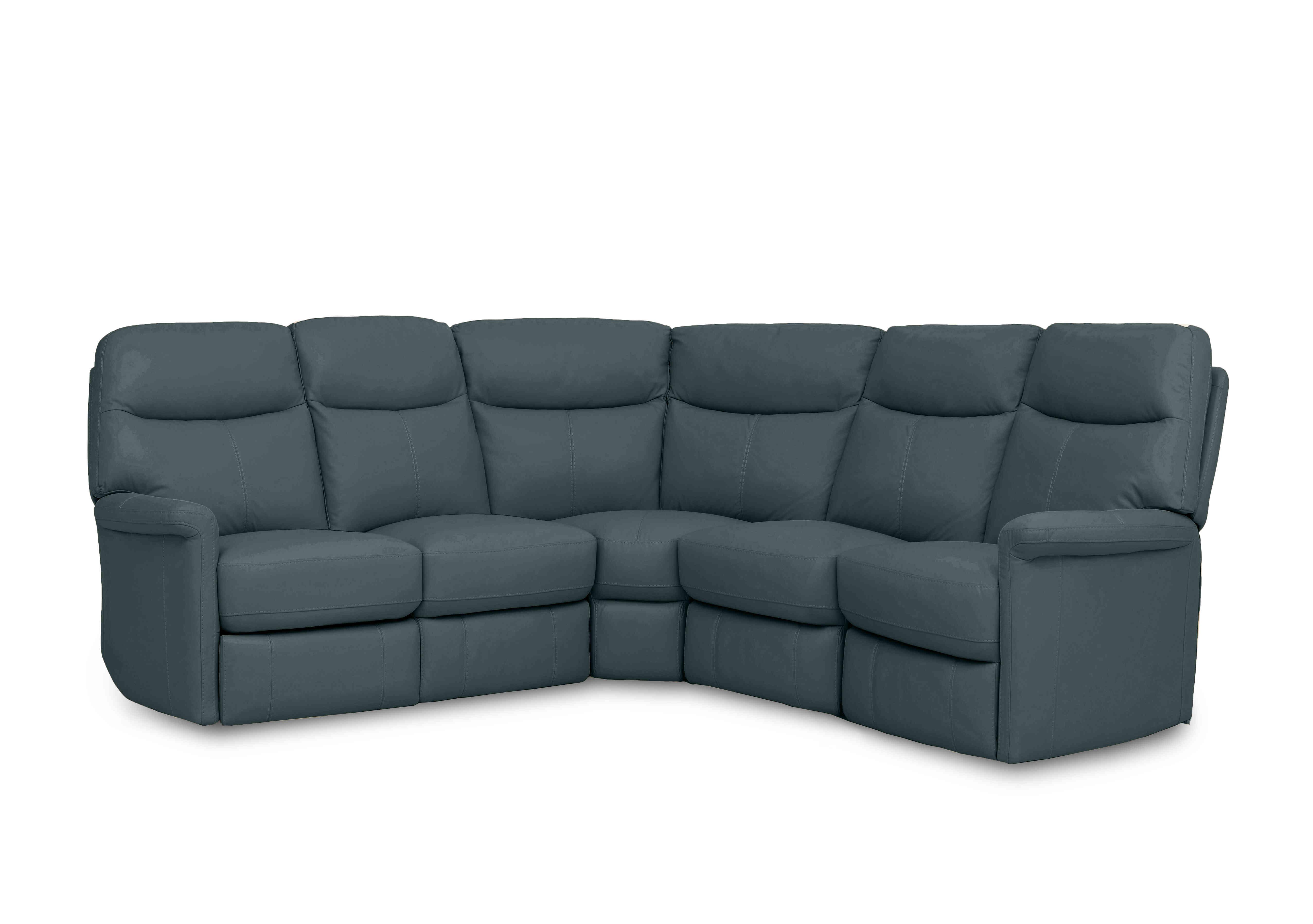 Compact Collection Lille Large Leather Corner Sofa in Nc-301e Lake Green on Furniture Village