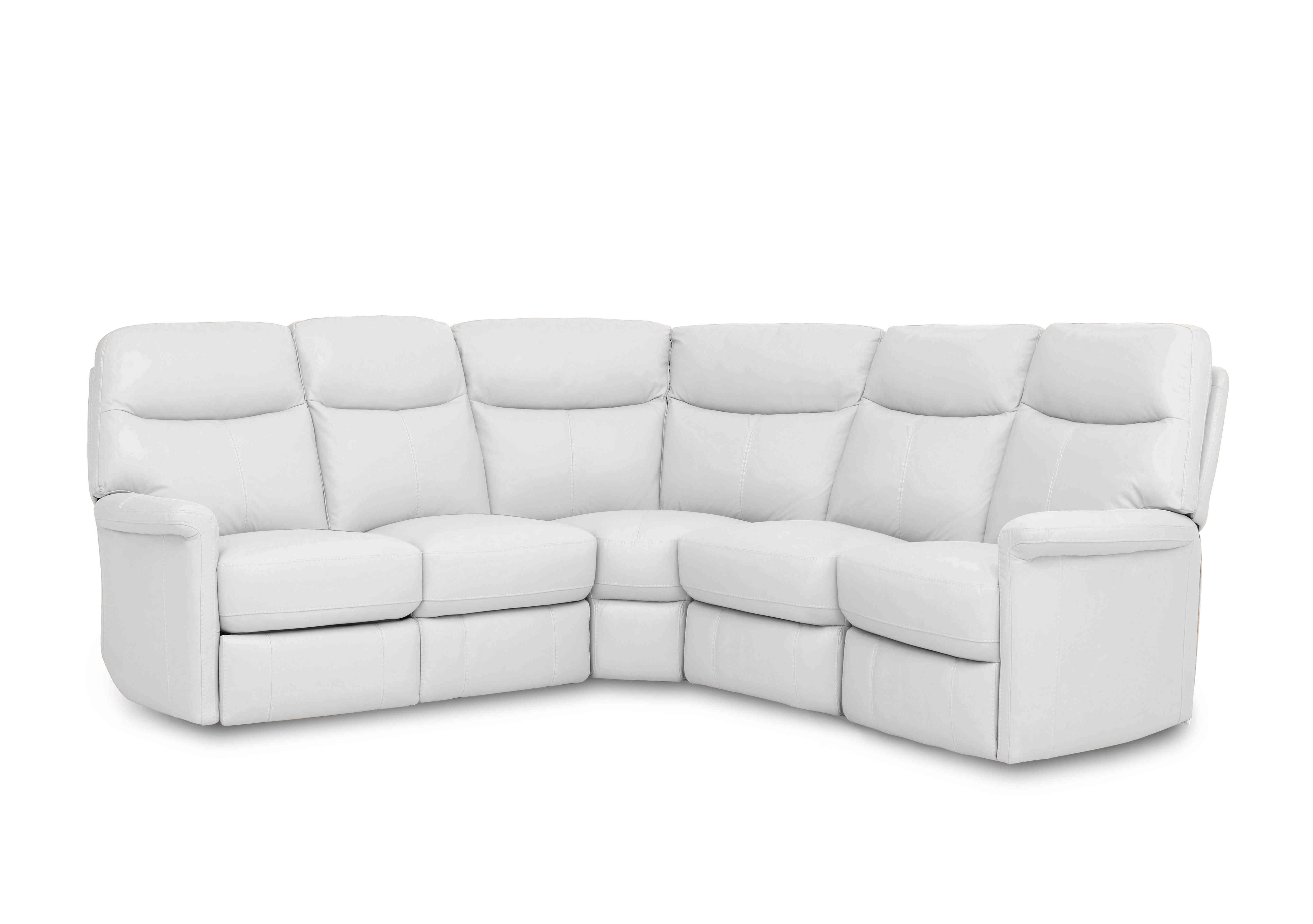 Compact Collection Lille Large Leather Corner Sofa in Nc-744d Star White on Furniture Village
