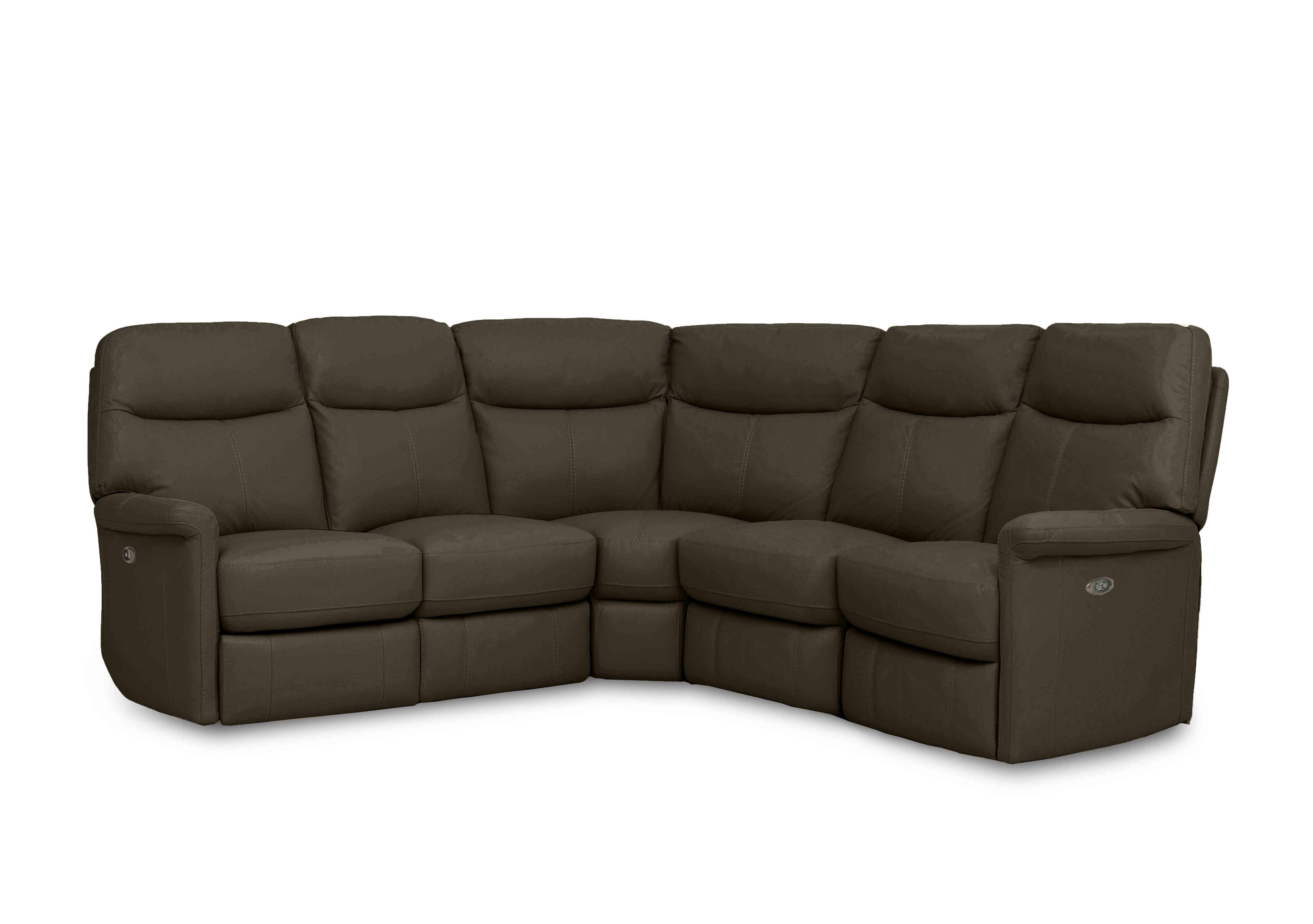 Compact Collection Lille Large Leather Corner Sofa in Nw-548e Olive on Furniture Village