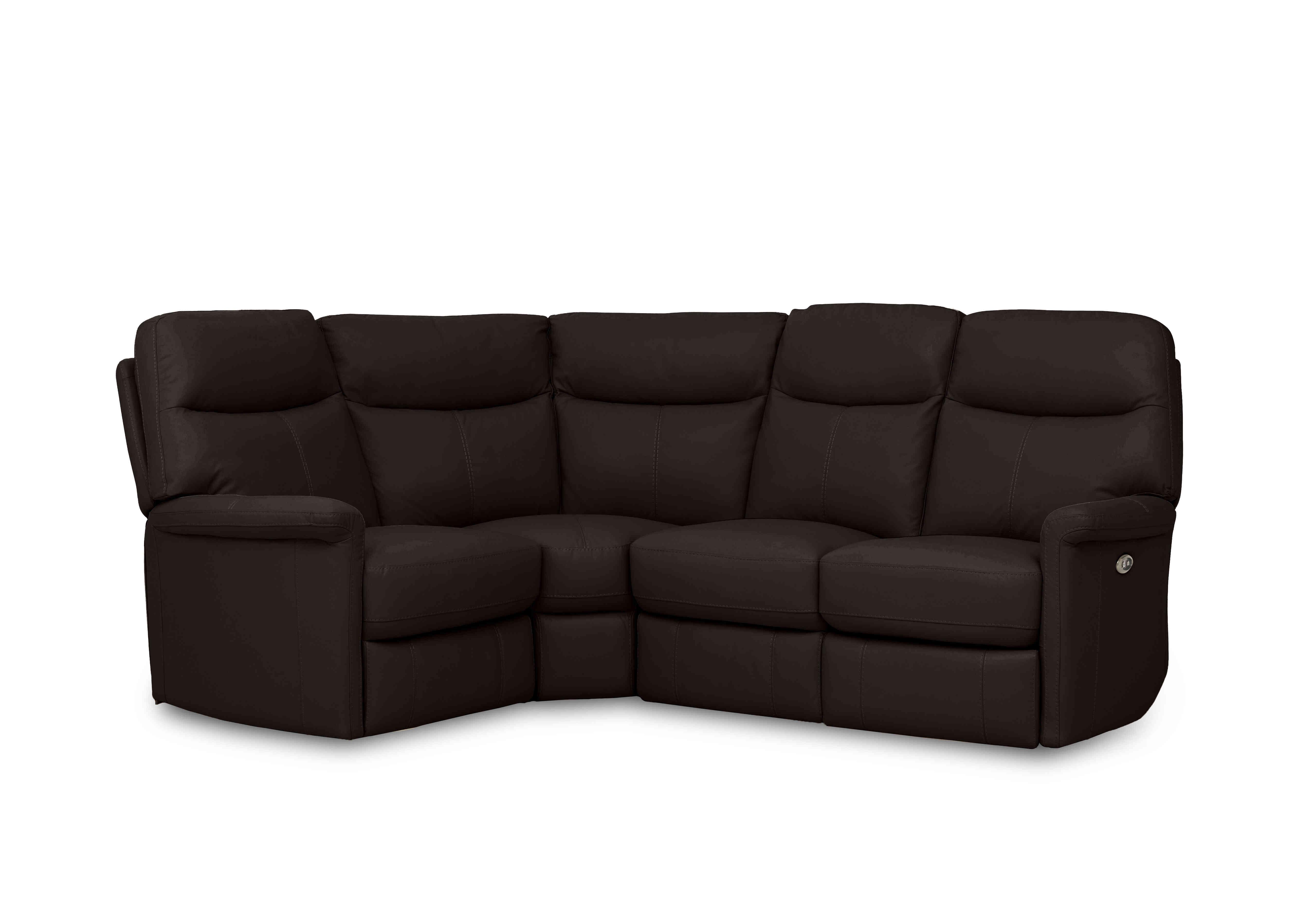 Compact Collection Lille Leather Corner Sofa in Bv-1748 Dark Chocolate on Furniture Village
