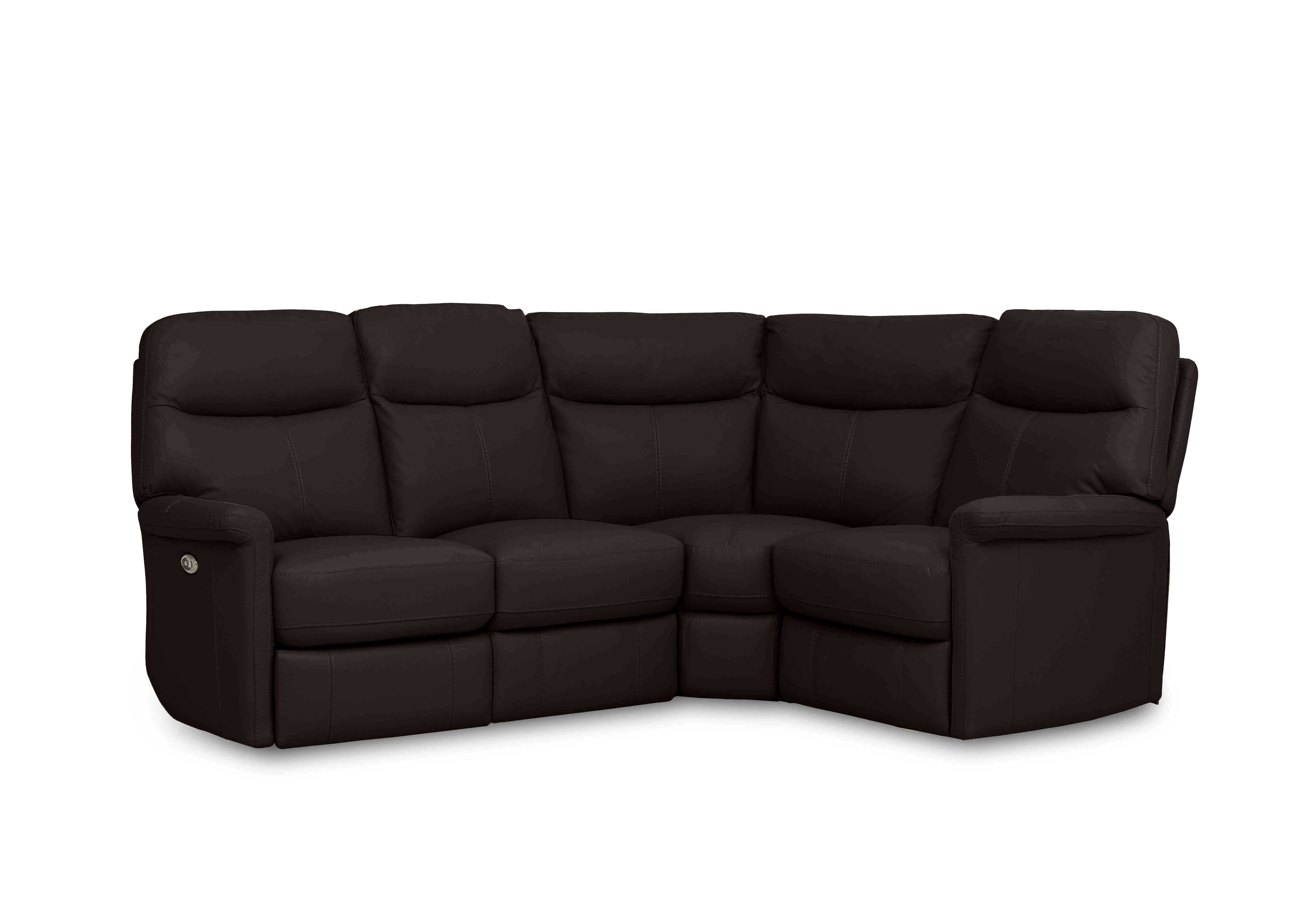 Compact Collection Lille Leather Corner Sofa in Bv-1748 Dark Chocolate on Furniture Village