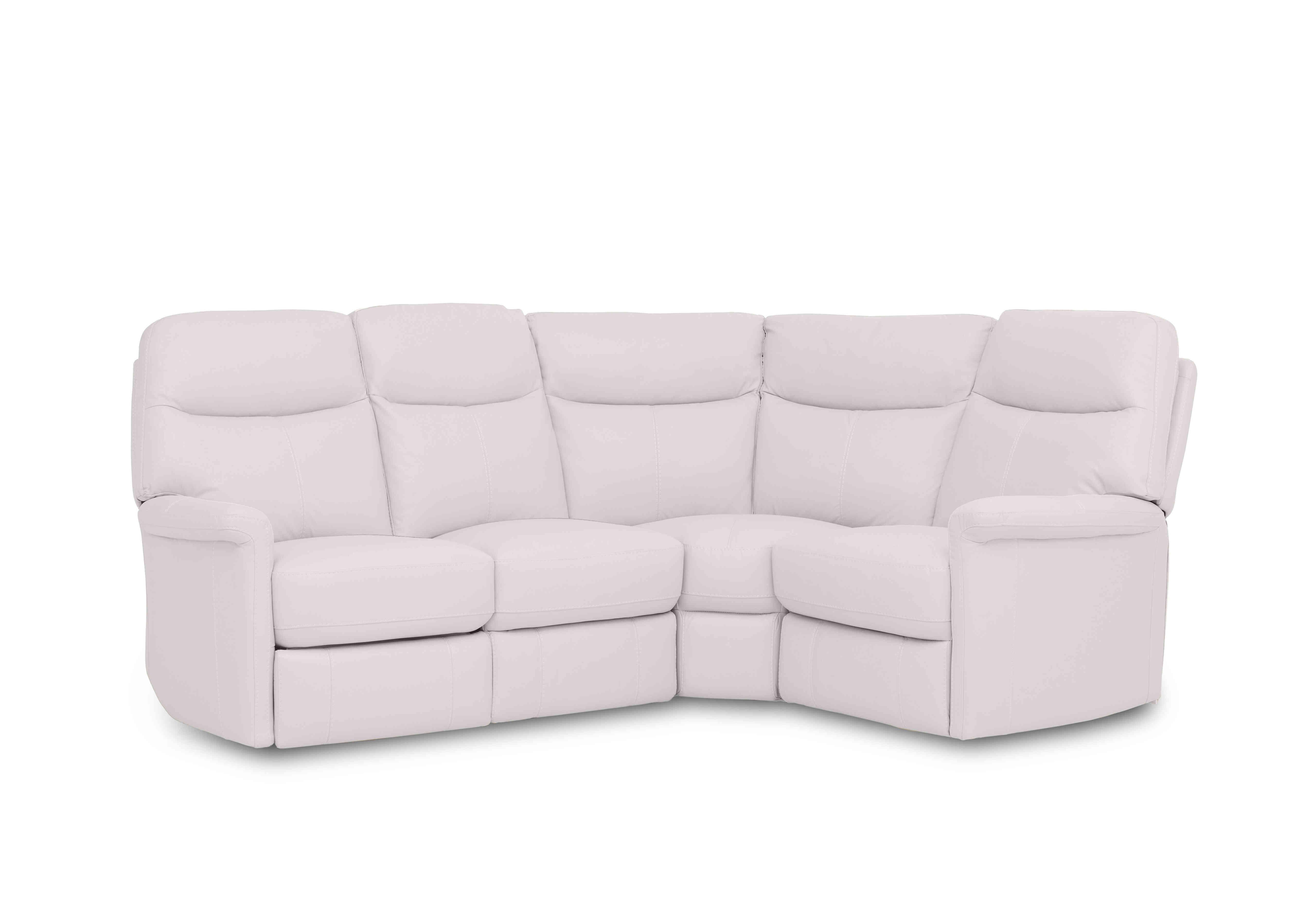 Compact Collection Lille Leather Corner Sofa in Bv-744d Star White on Furniture Village