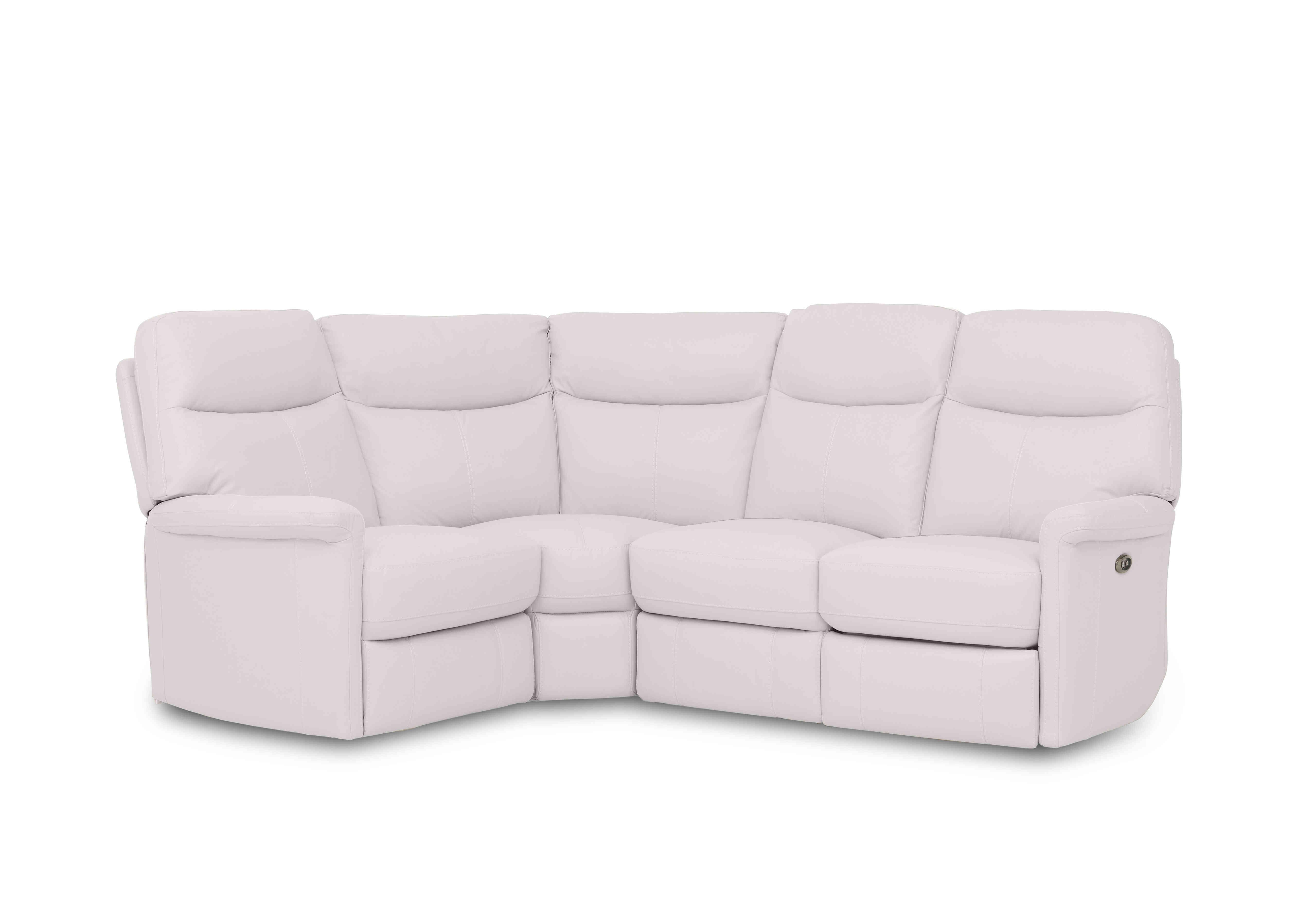 Compact Collection Lille Leather Corner Sofa in Bv-744d Star White on Furniture Village