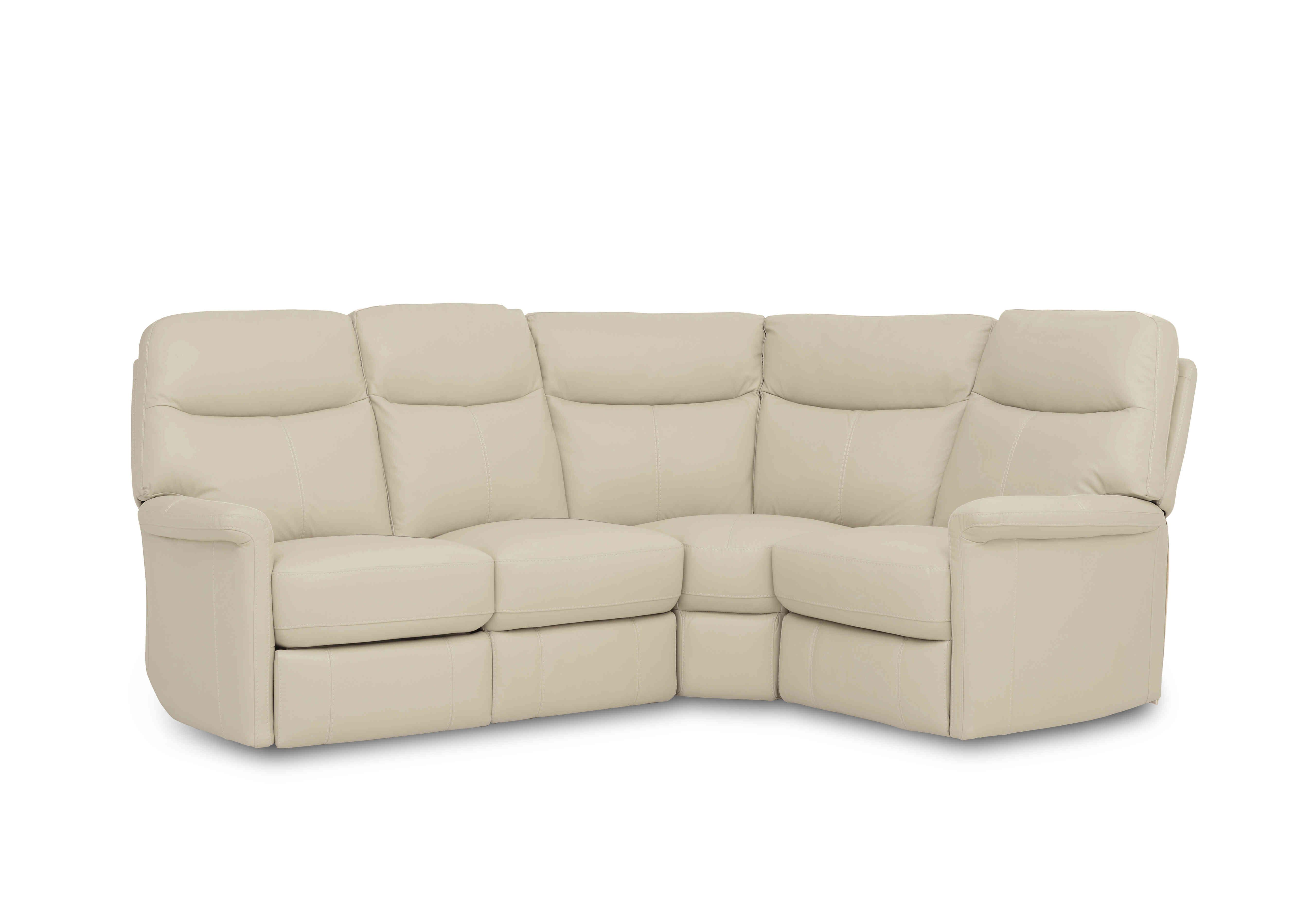 Compact Collection Lille Leather Corner Sofa in Bv-862c Bisque on Furniture Village