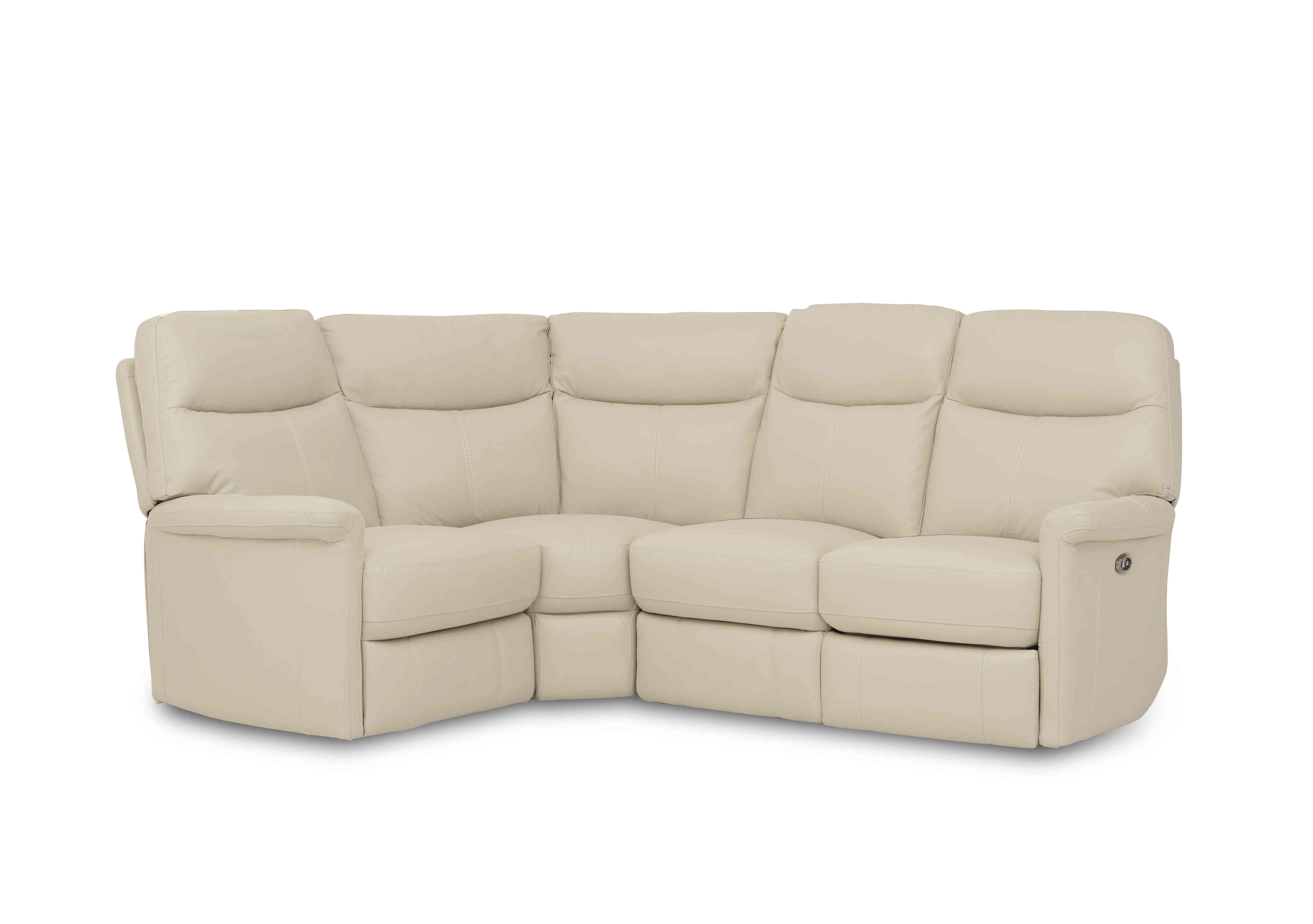 Compact Collection Lille Leather Corner Sofa in Bv-862c Bisque on Furniture Village