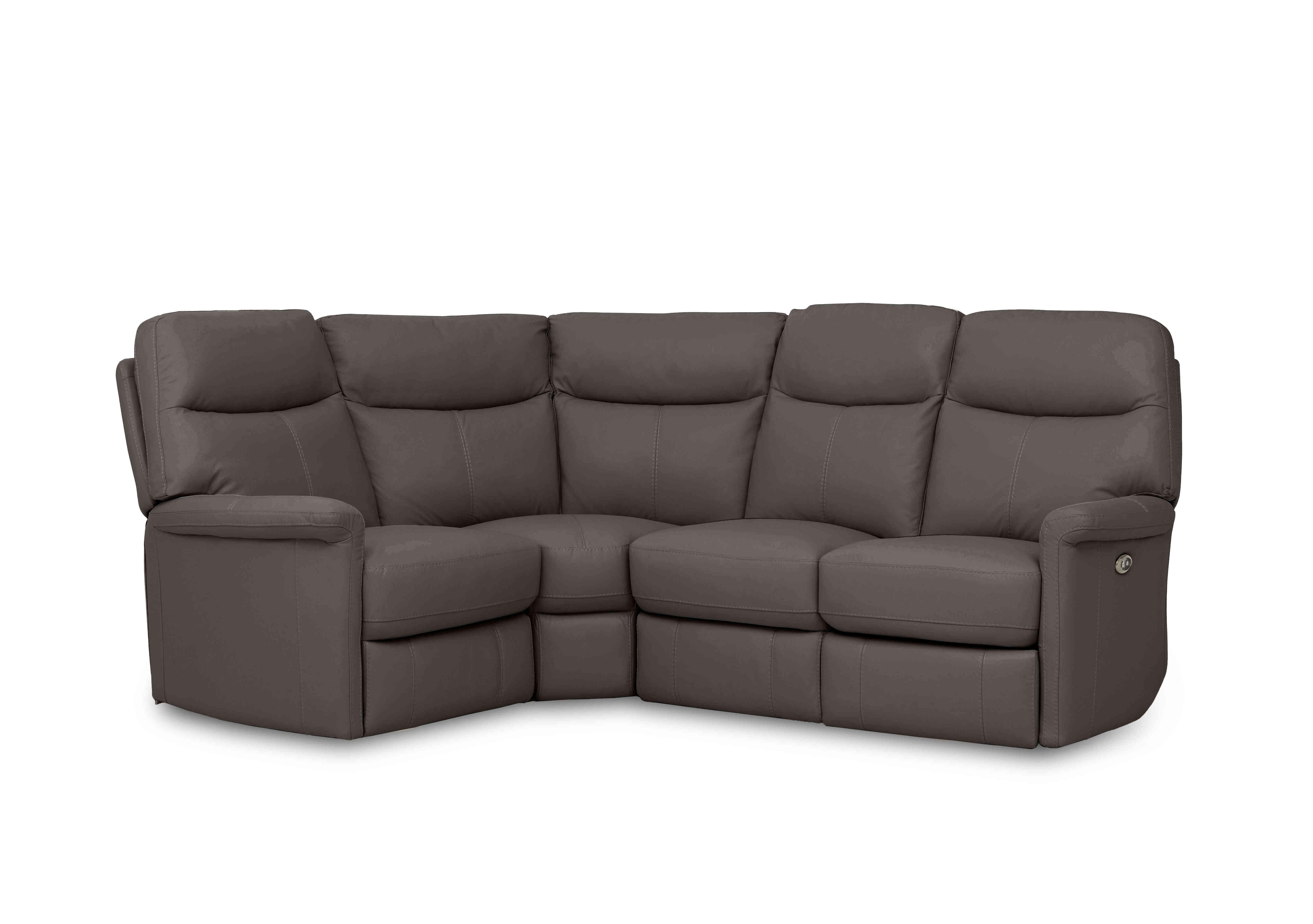 Compact Collection Lille Leather Corner Sofa in Hw-042e Elephant on Furniture Village