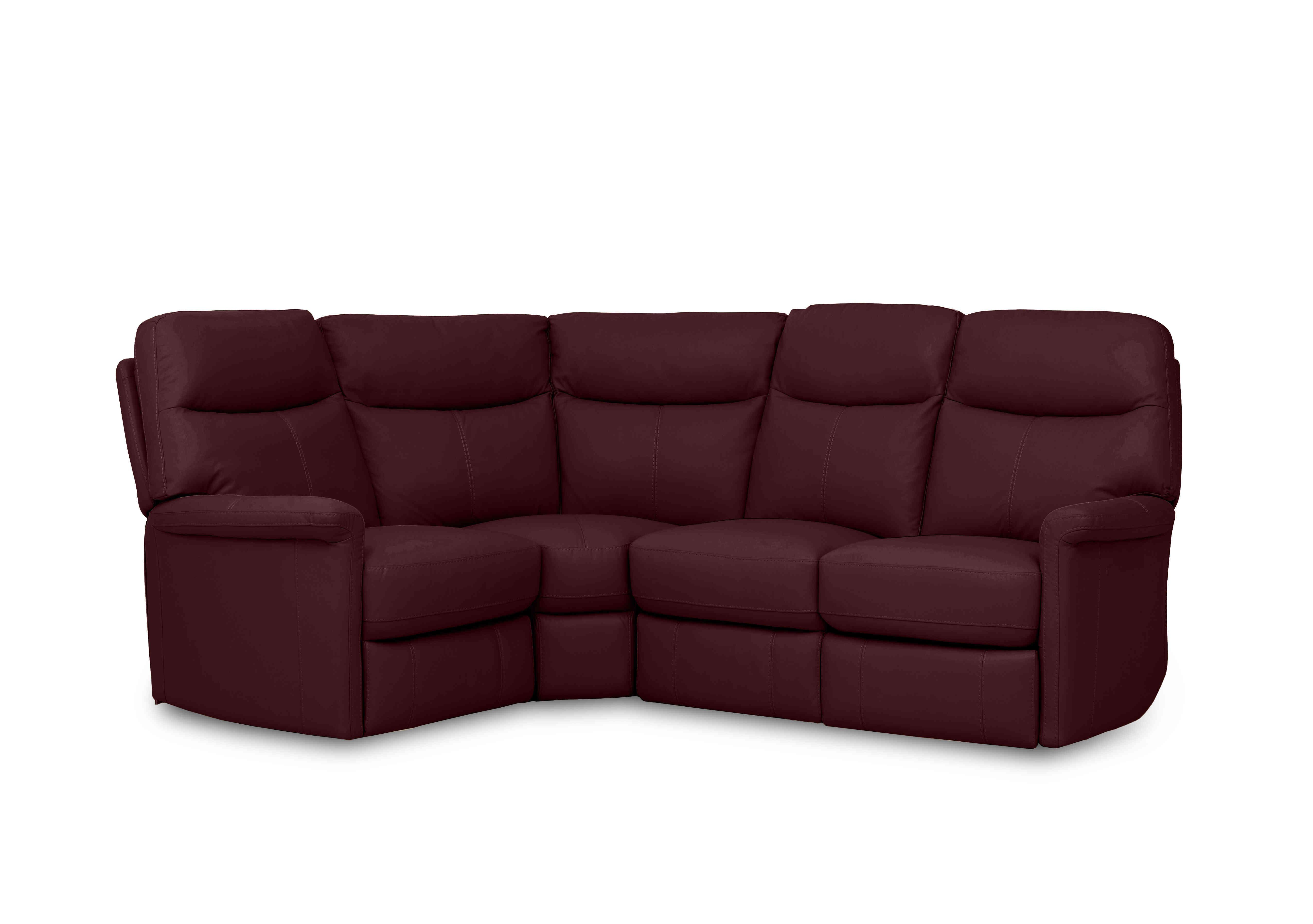Compact Collection Lille Leather Corner Sofa in Nc-035c Deep Red on Furniture Village