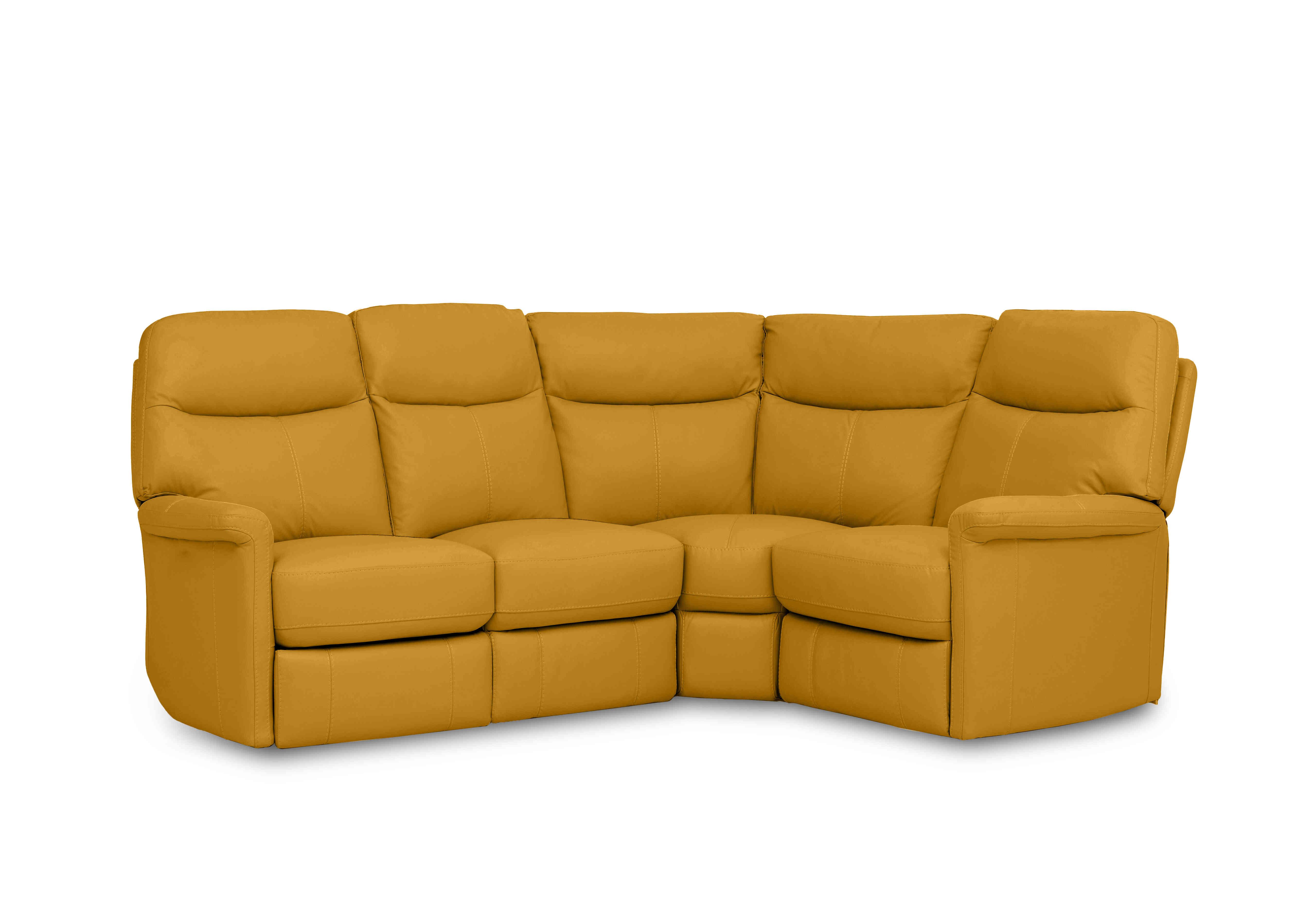 Compact Collection Lille Leather Corner Sofa in Nc-303e Sunflower on Furniture Village
