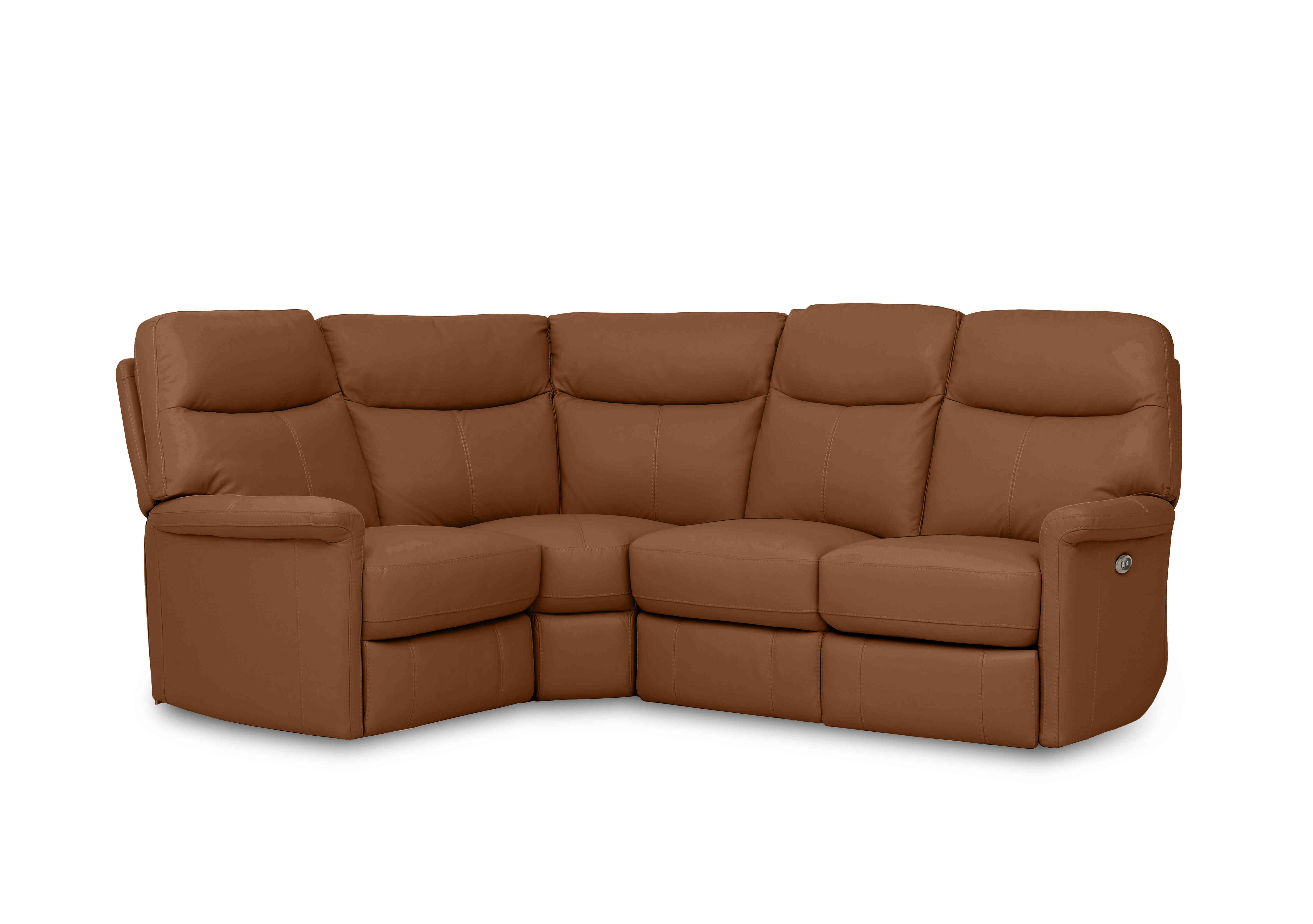 Compact Collection Lille Leather Corner Sofa in Nc-334e Pecan Brown on Furniture Village