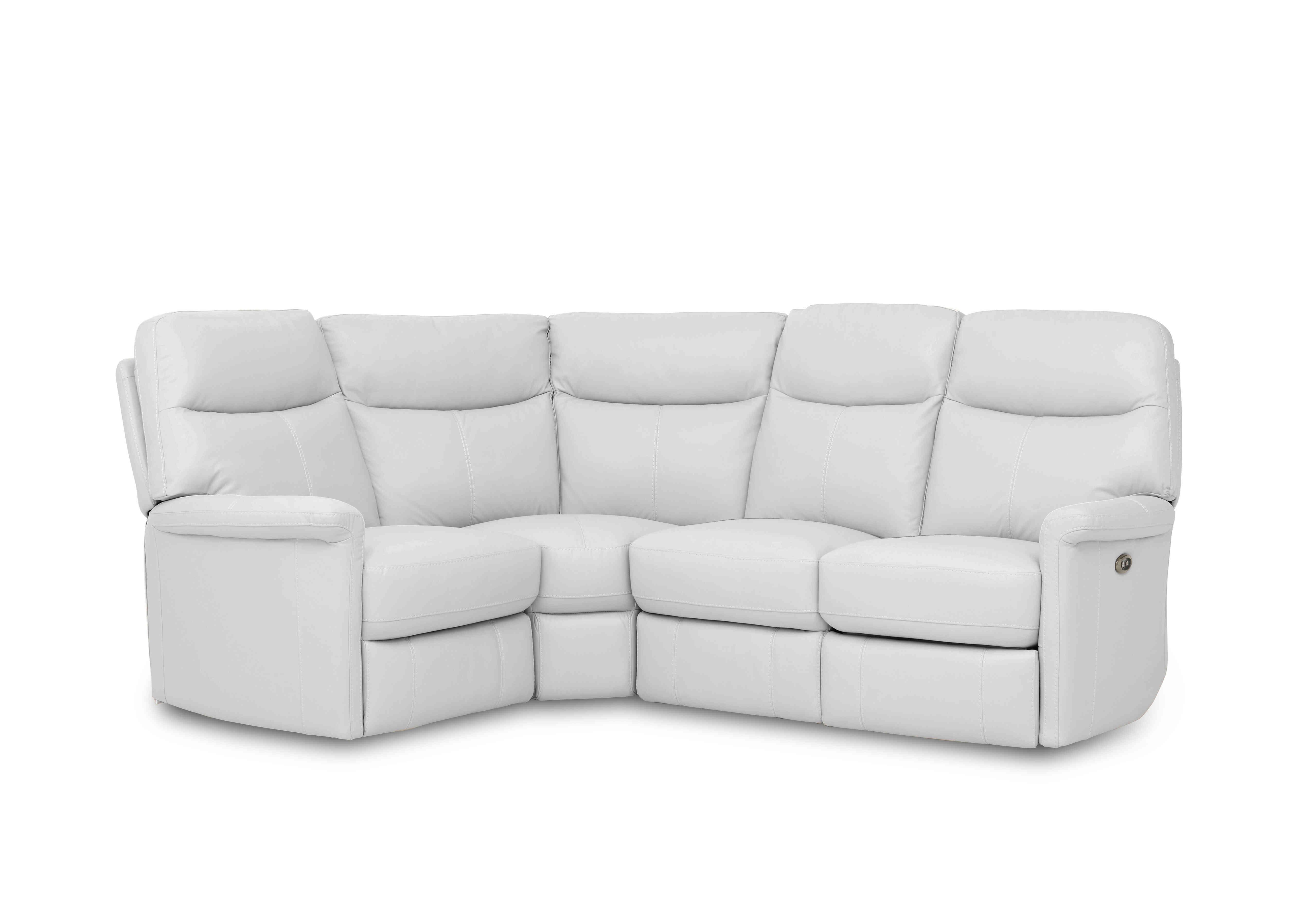 Compact Collection Lille Leather Corner Sofa in Nc-744d Star White on Furniture Village