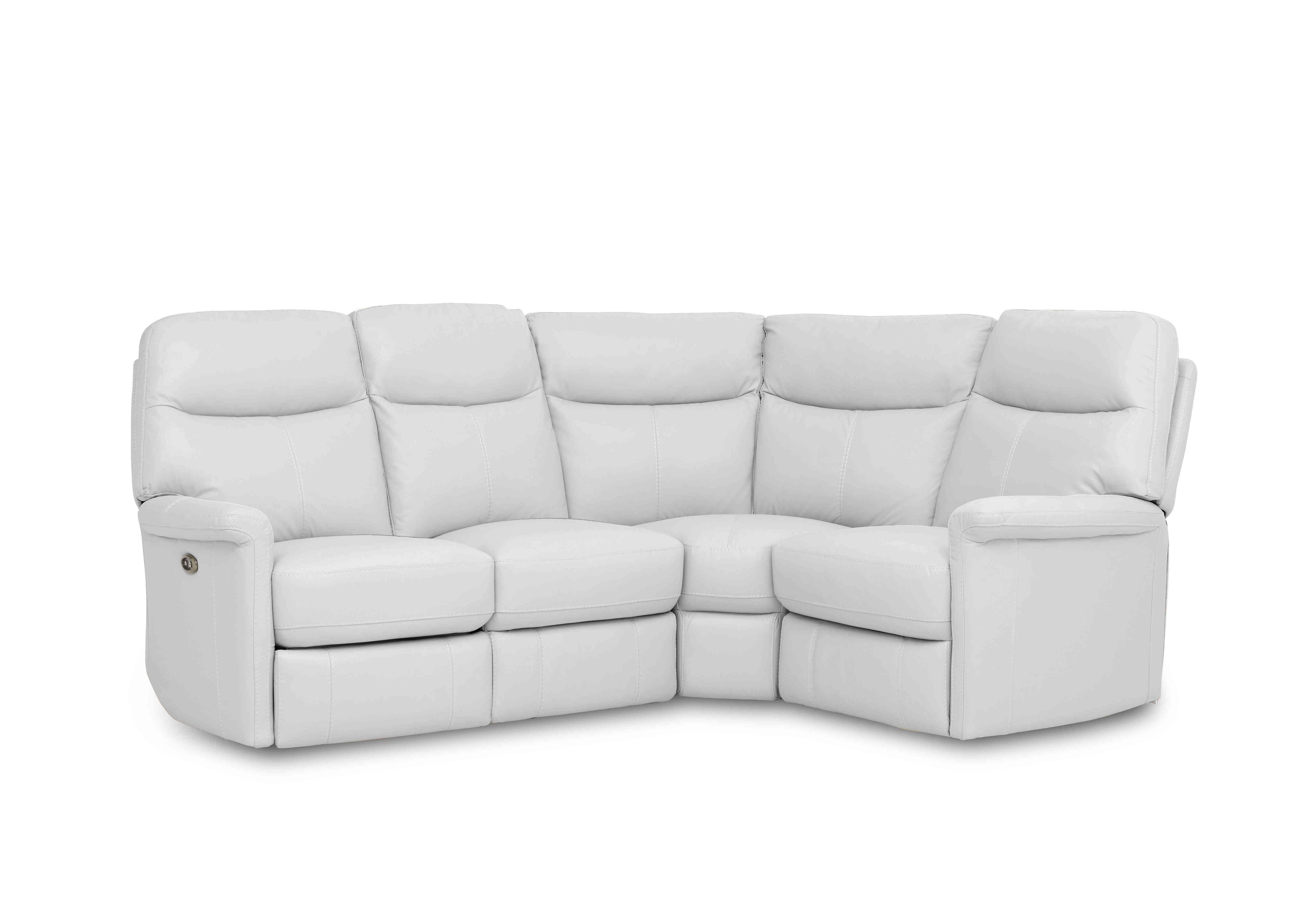 Compact Collection Lille Leather Corner Sofa in Nc-744d Star White on Furniture Village