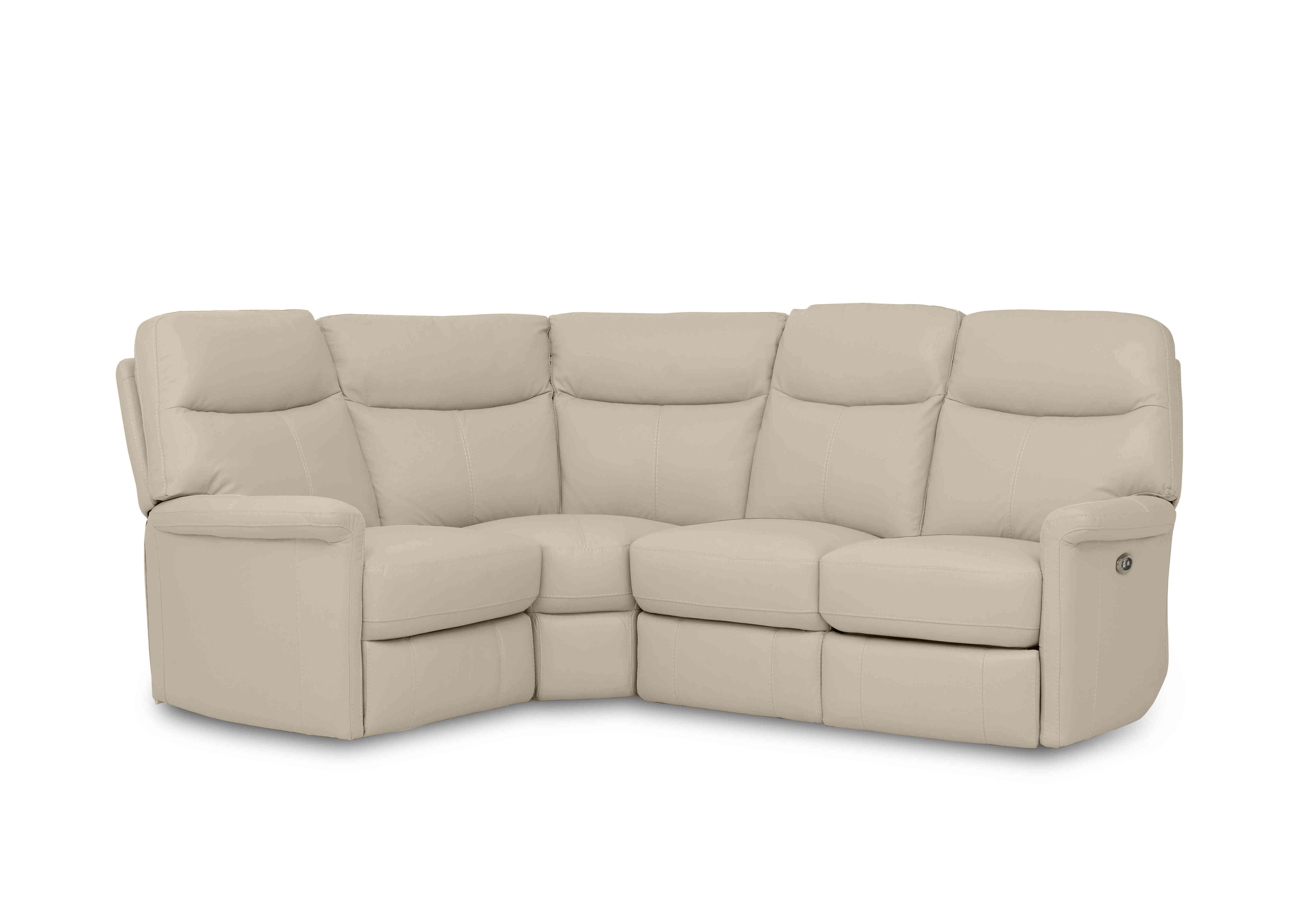 Compact Collection Lille Leather Corner Sofa in Nc-862c Bisque on Furniture Village