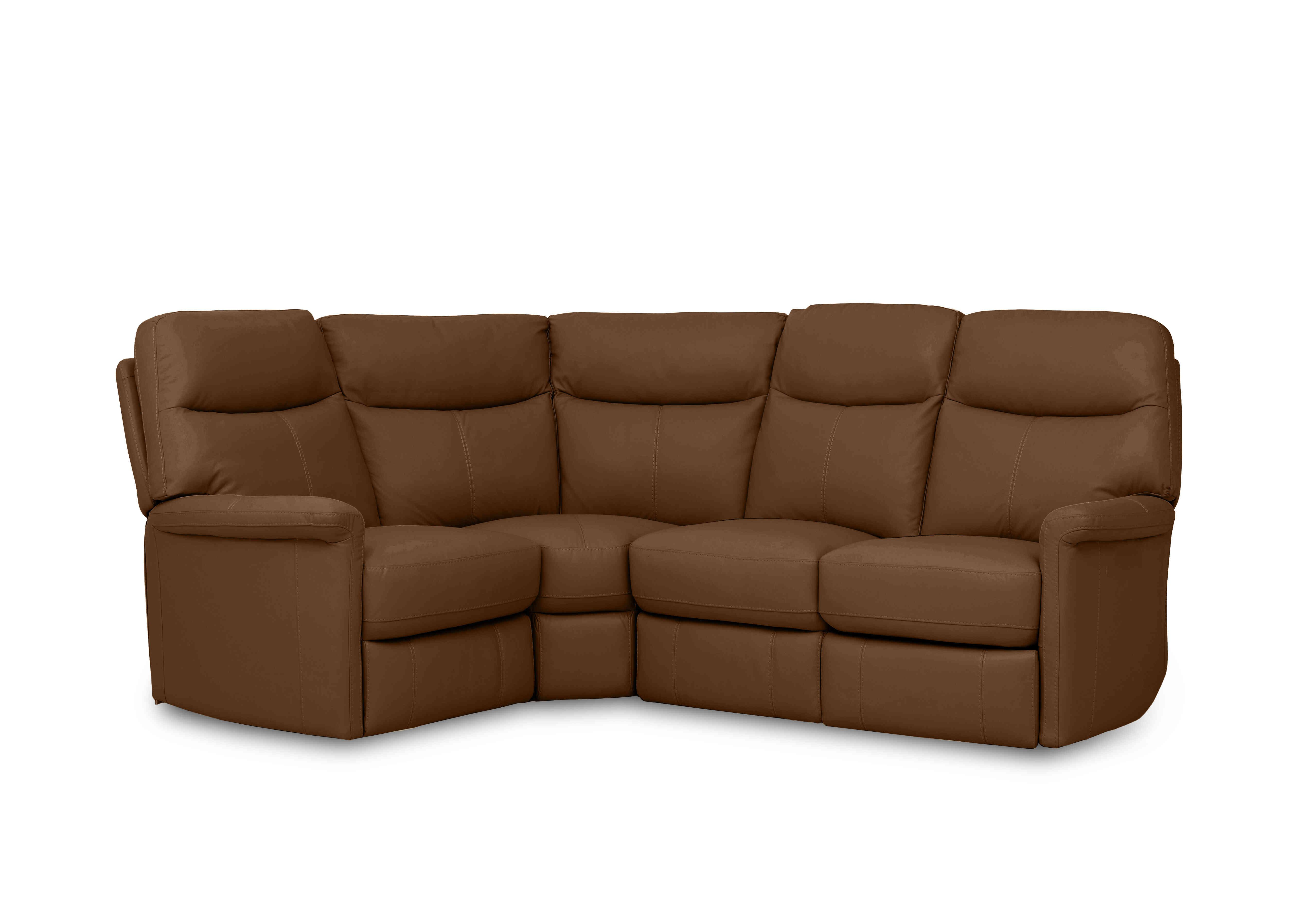 Compact Collection Lille Leather Corner Sofa in Nw-334e Pecan on Furniture Village