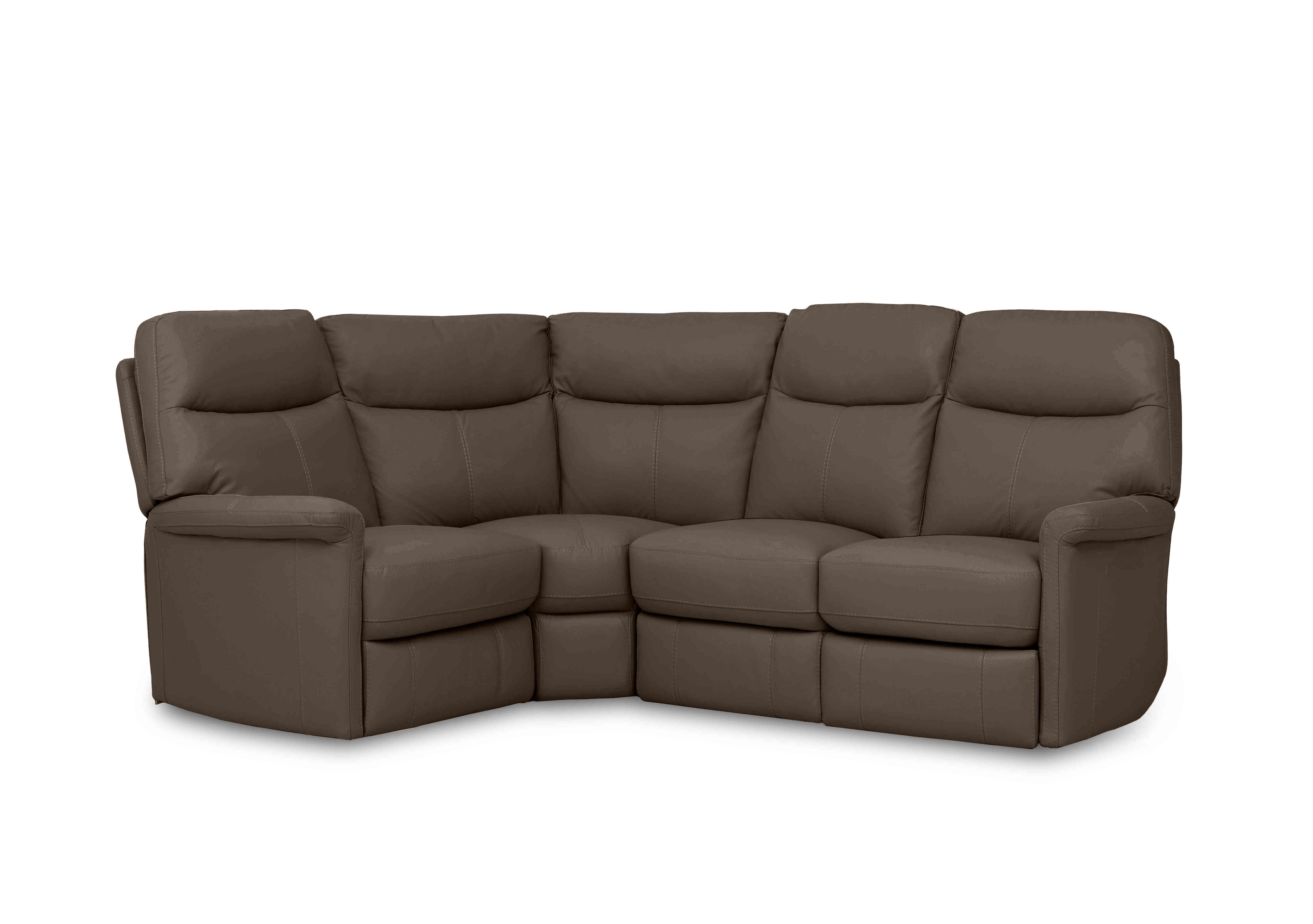Compact Collection Lille Leather Corner Sofa in Nw-586e Fawn on Furniture Village