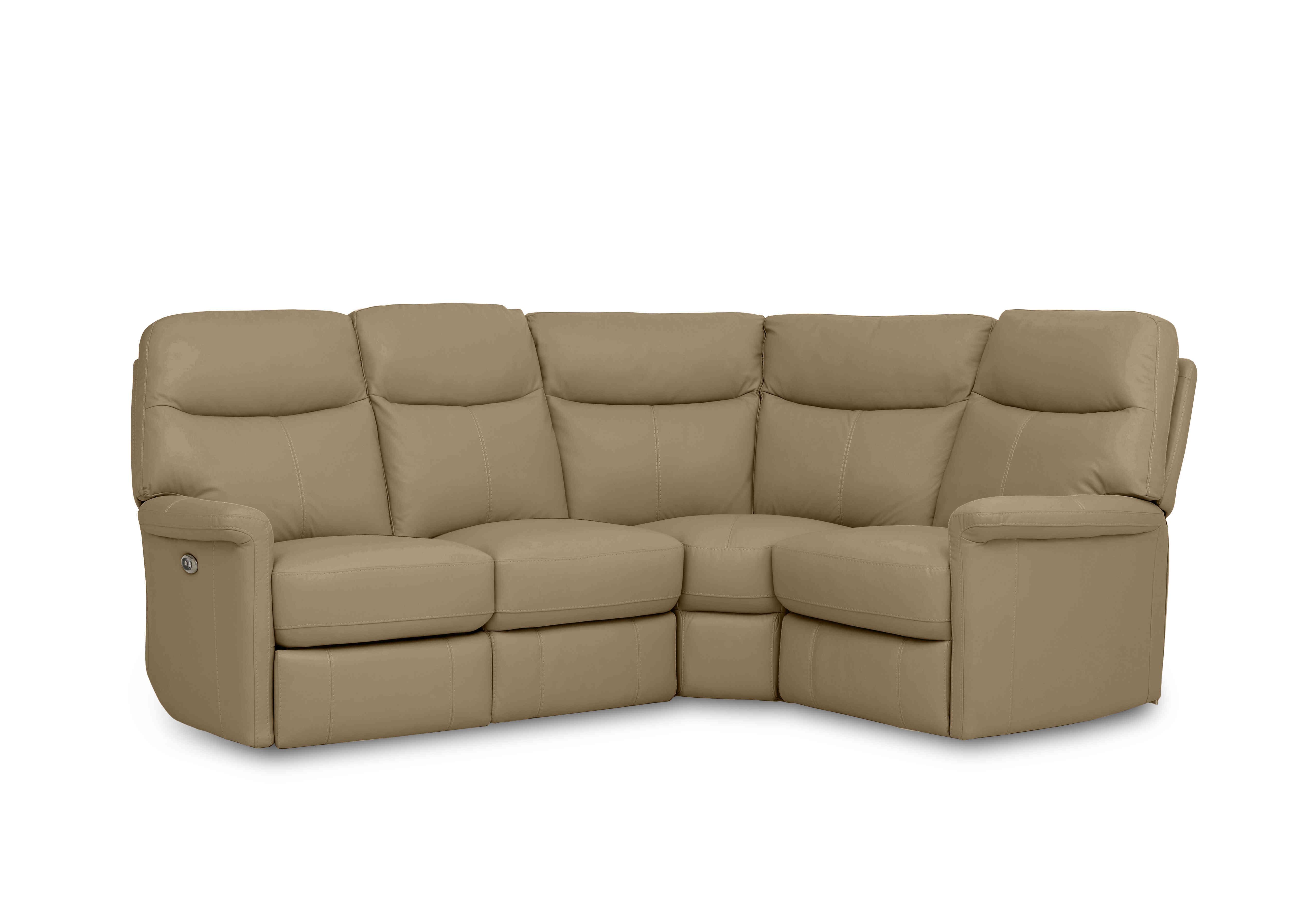Compact Collection Lille Leather Corner Sofa in Nw-8475 Nude on Furniture Village