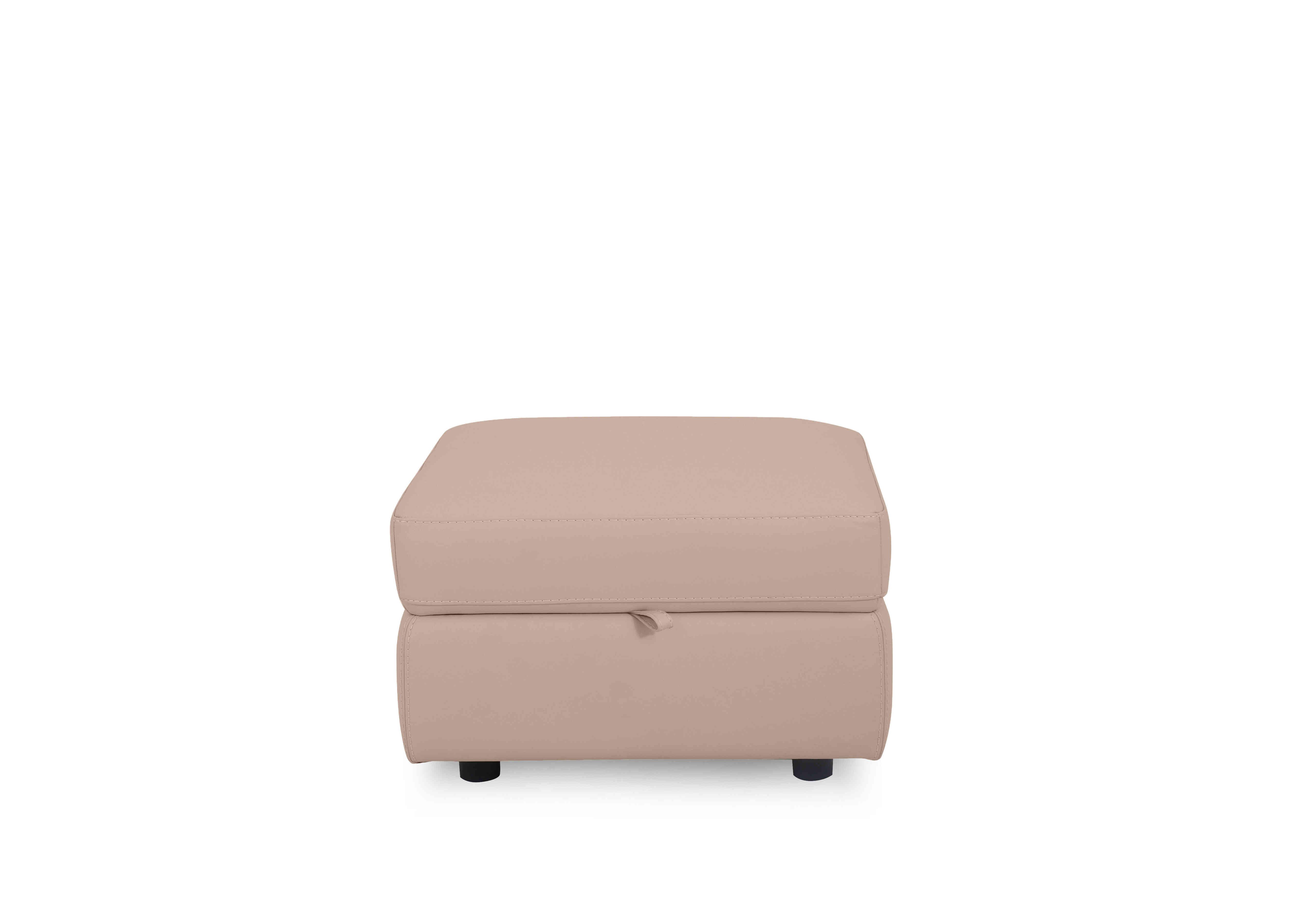 Compact Collection Lille Leather Storage Footstool in Bv-039c Pebble on Furniture Village
