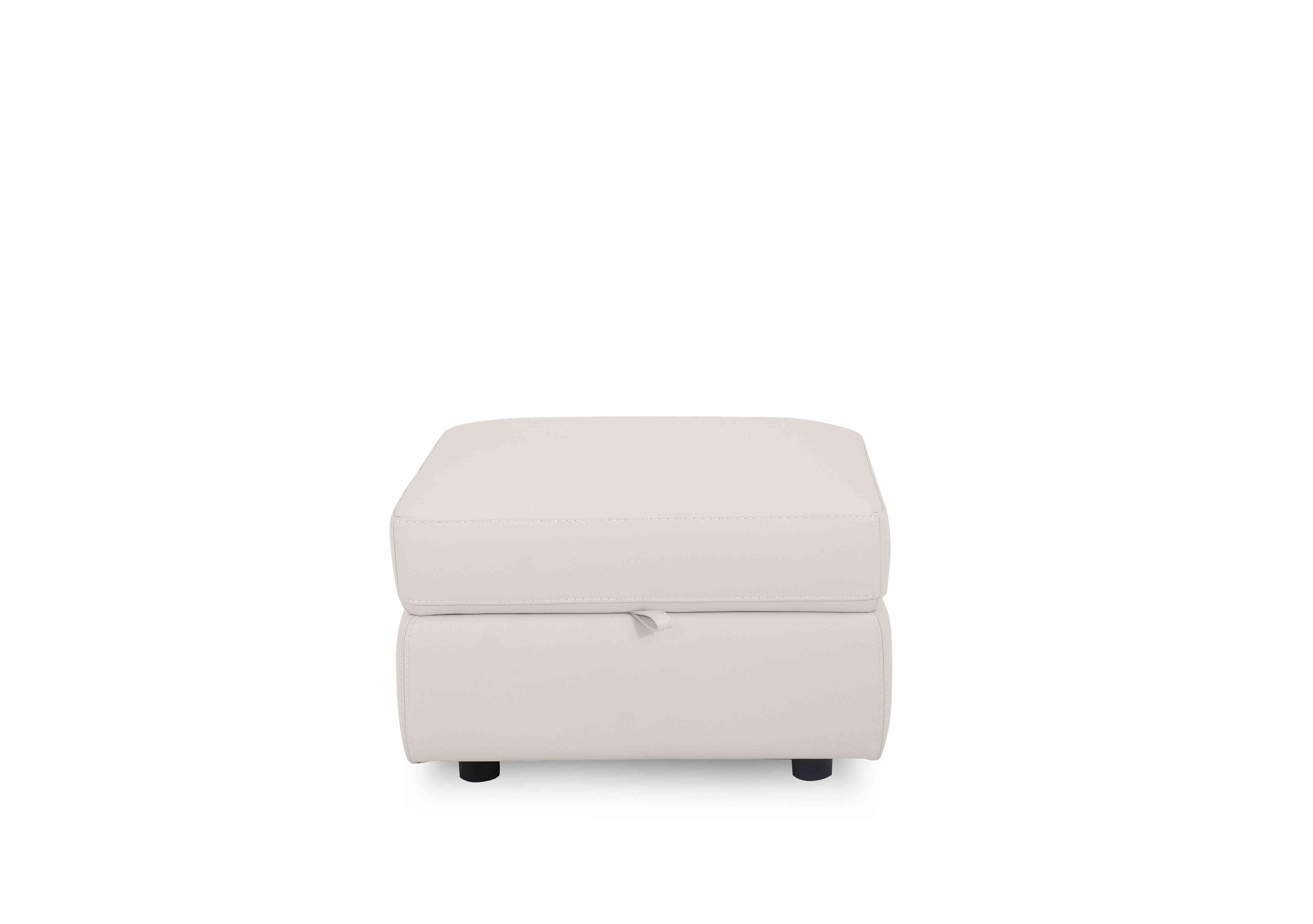 Compact Collection Lille Leather Storage Footstool in Bv-156e Frost on Furniture Village