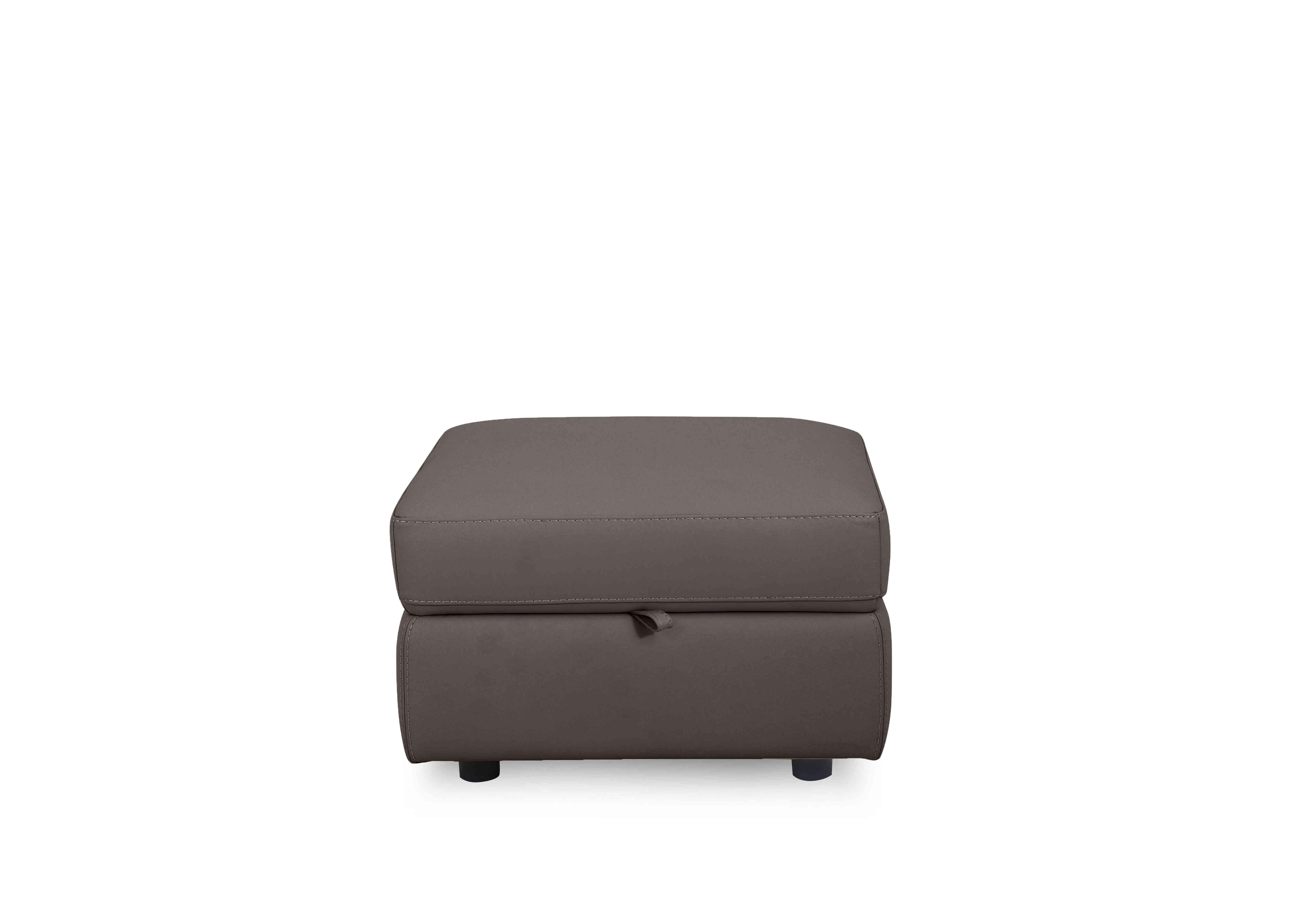 Compact Collection Lille Leather Storage Footstool in Nc-042e Elephant on Furniture Village