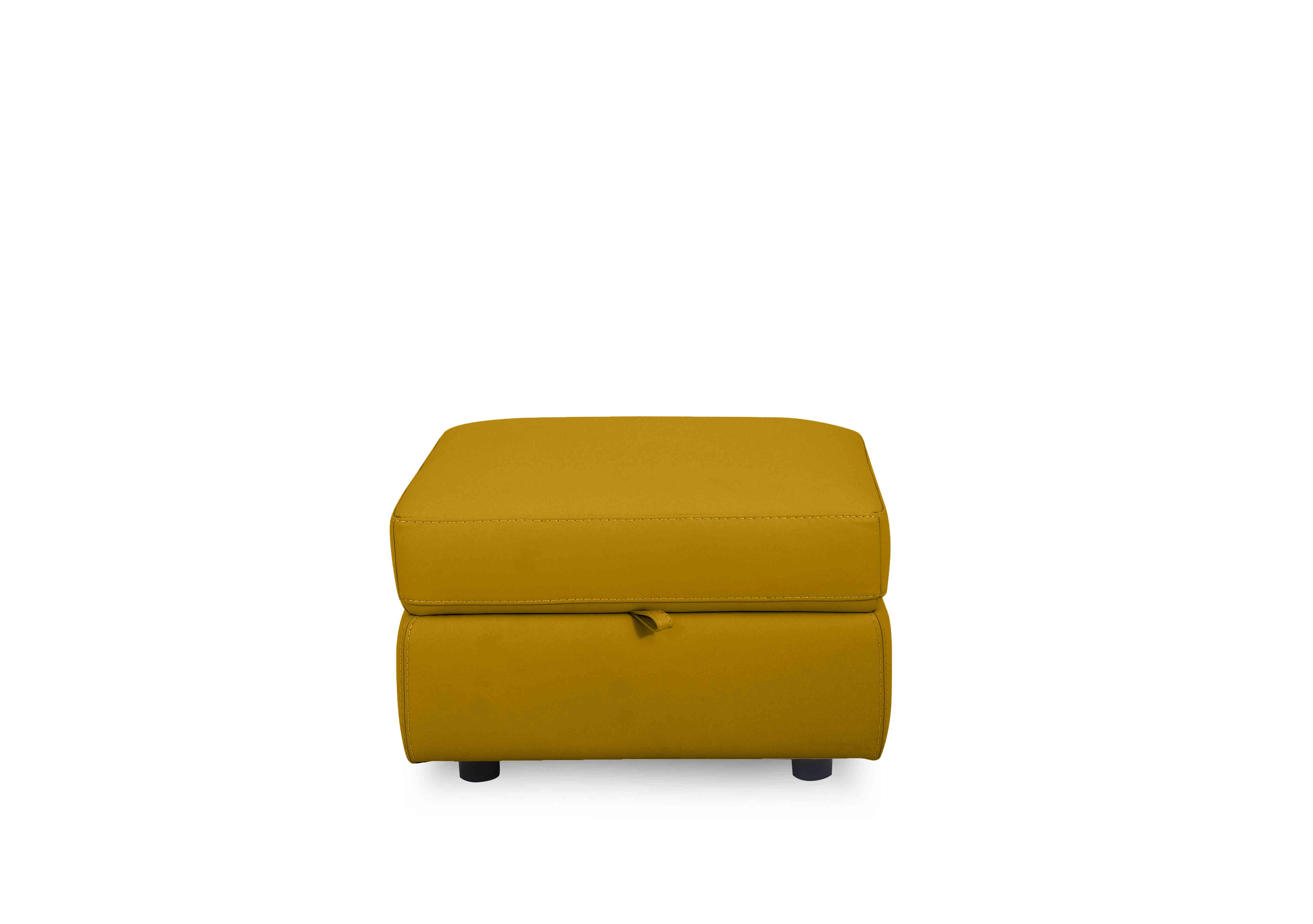Compact Collection Lille Leather Storage Footstool in Nw-663e Yellow on Furniture Village