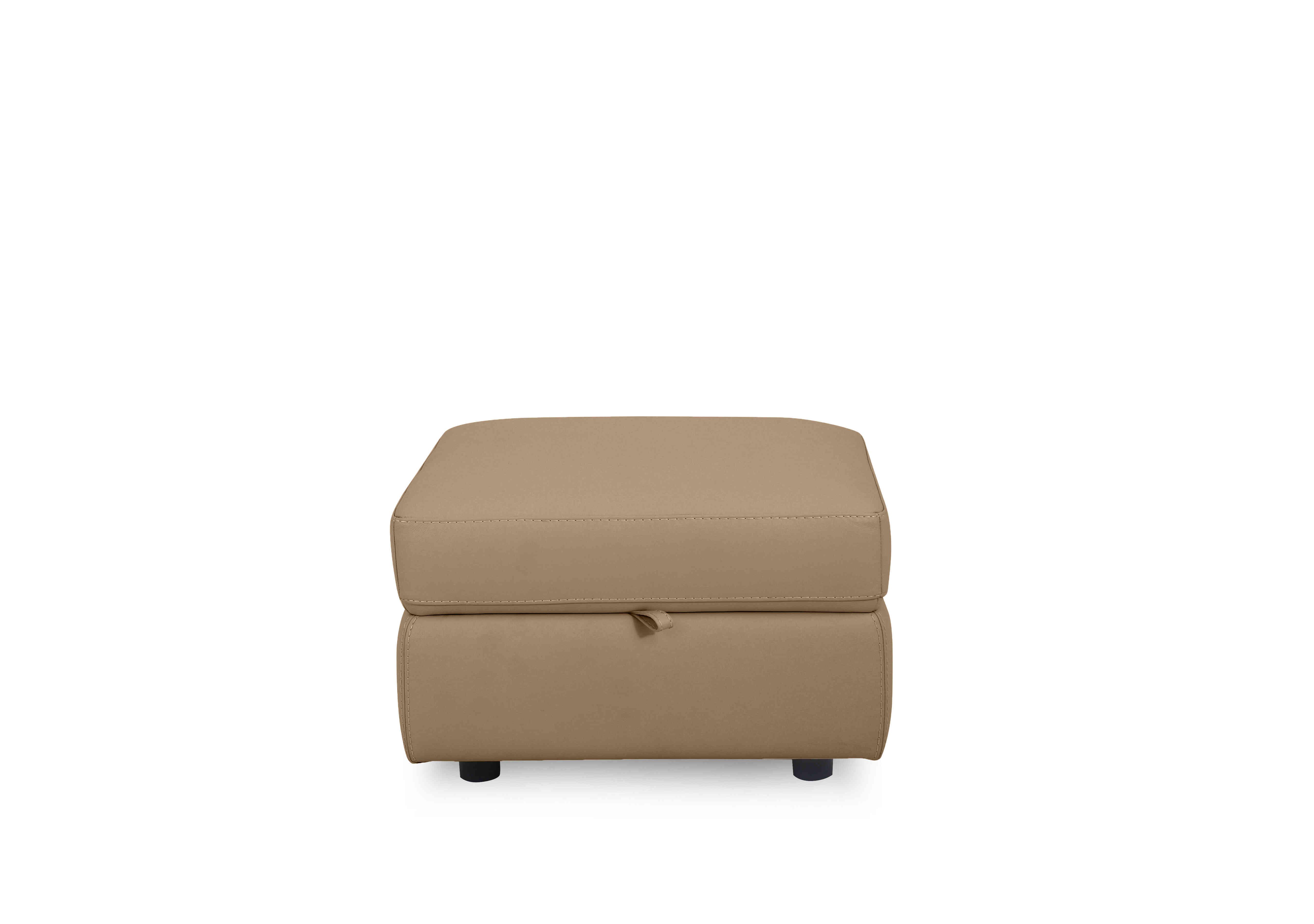 Compact Collection Lille Leather Storage Footstool in Nw-8475 Nude on Furniture Village