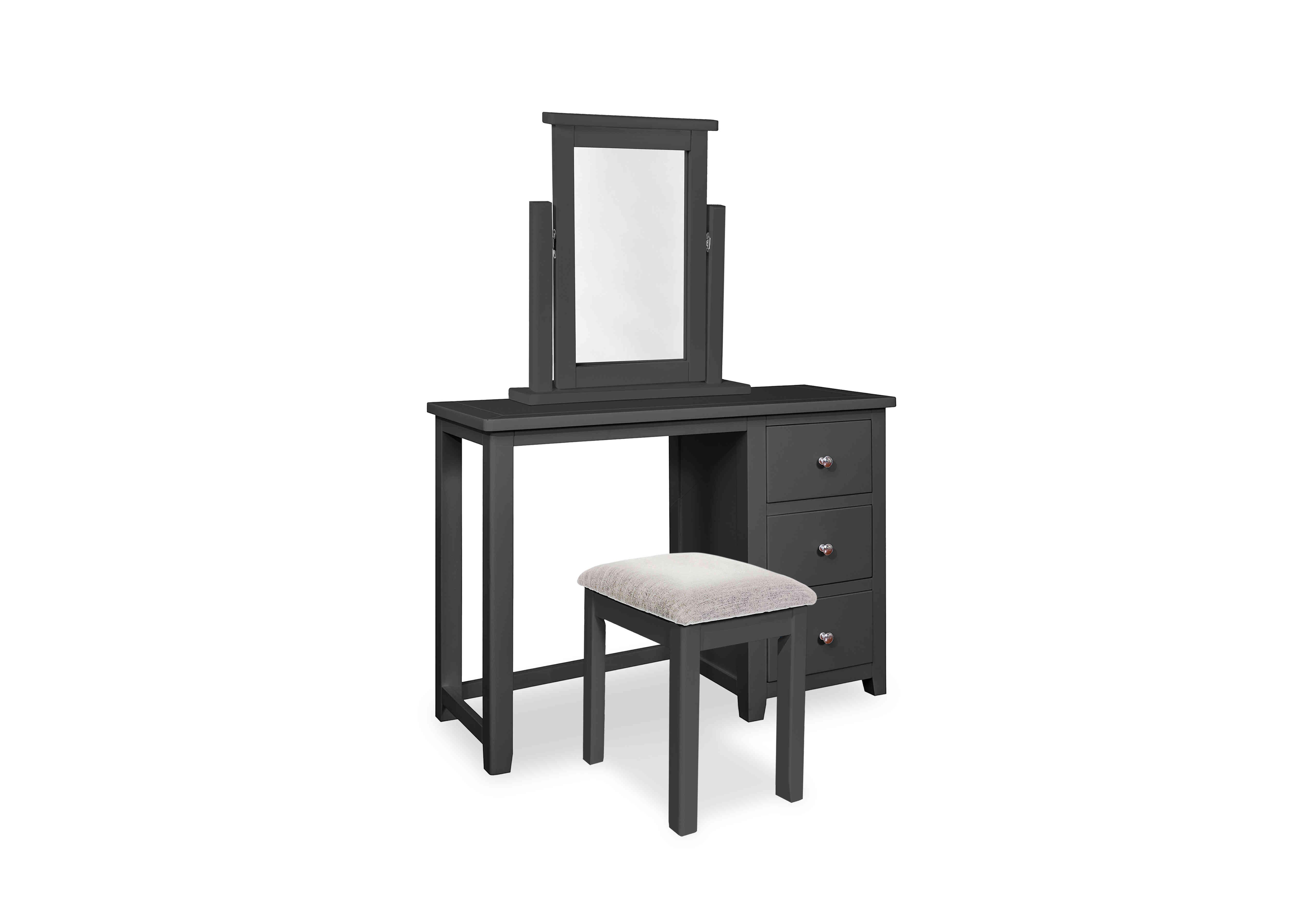 Grace Dressing Table with Stool and Mirror in Charcoal on Furniture Village