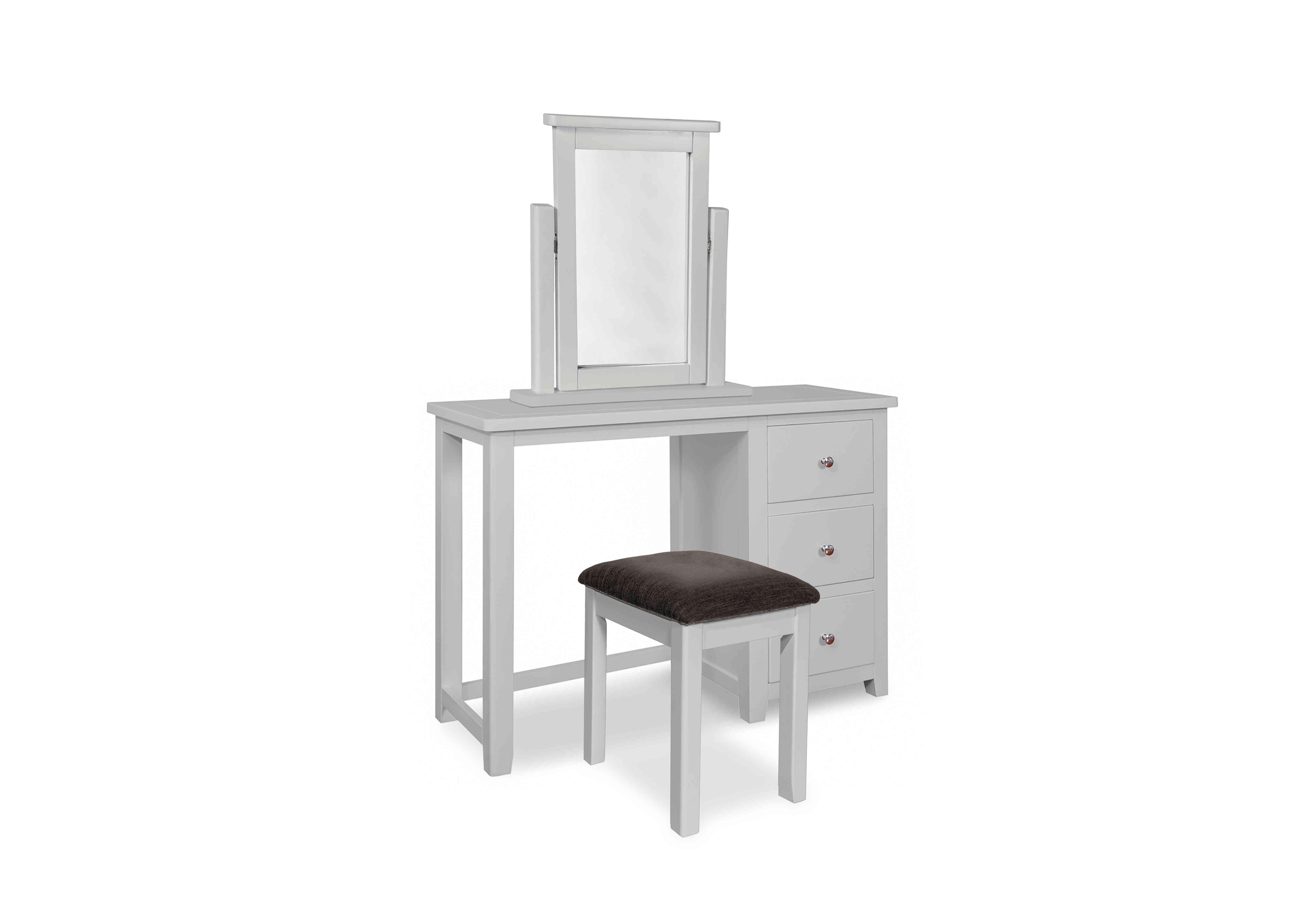 Grace Dressing Table with Stool and Mirror in Grey on Furniture Village