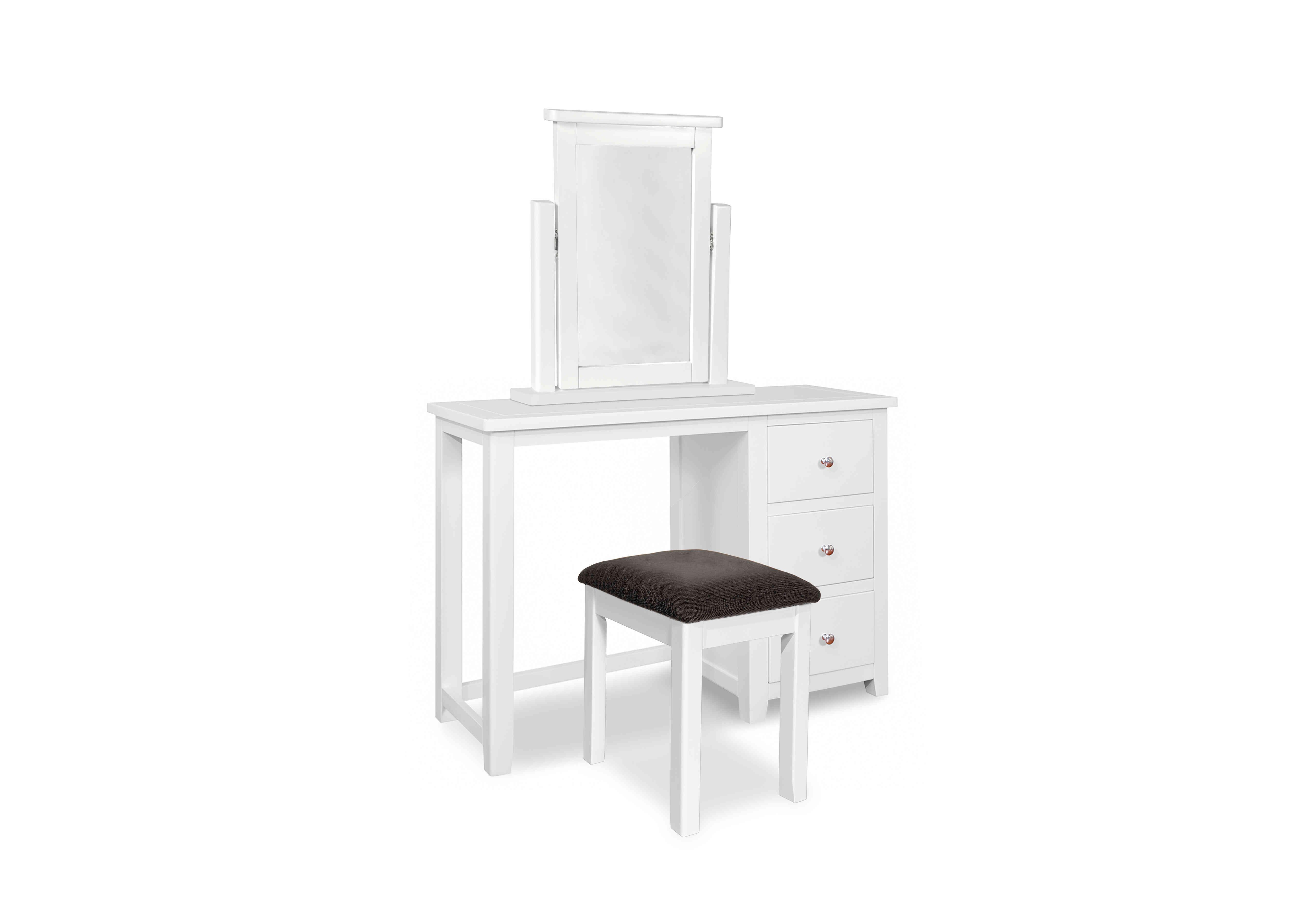 Grace Dressing Table with Stool and Mirror in White on Furniture Village