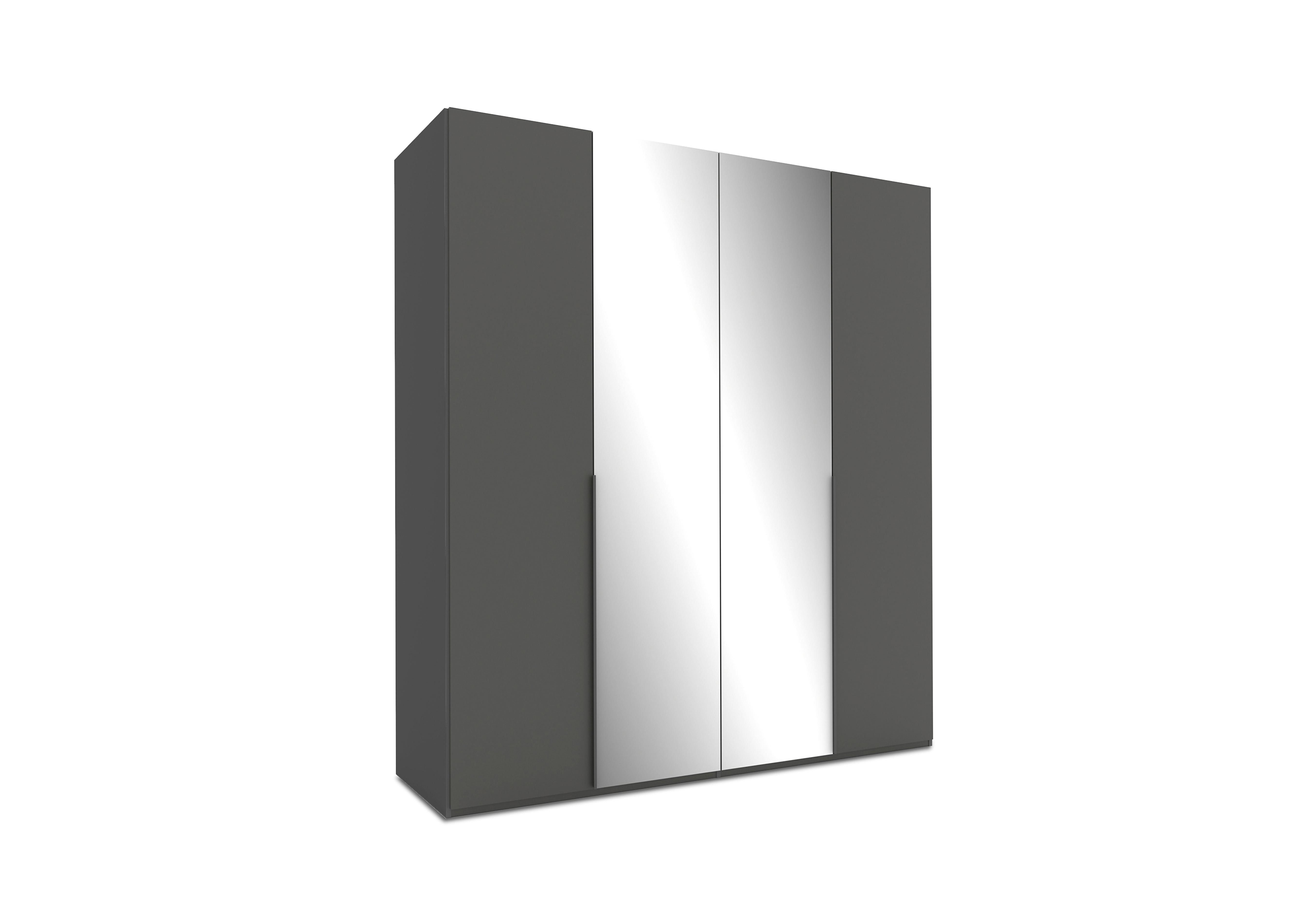 Cora 4 Door Hinged Wardrobe With Mirror Doors in A-Basalt B-Mirror Crc-Basalt on Furniture Village