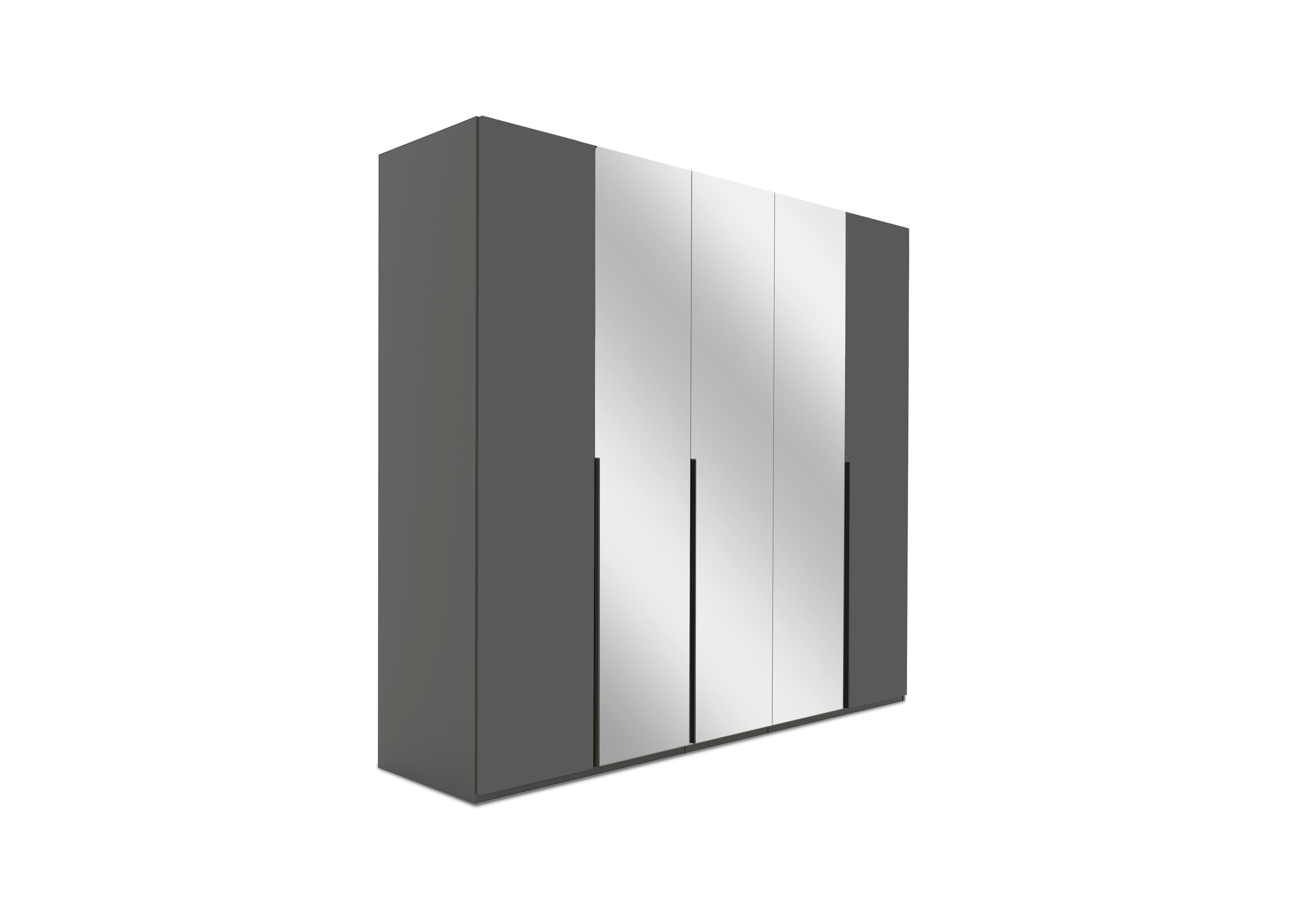 Cora 5 Door Hinged Wardrobe With Mirror Doors in A-Basalt B-Mirror Crc-Basalt on Furniture Village