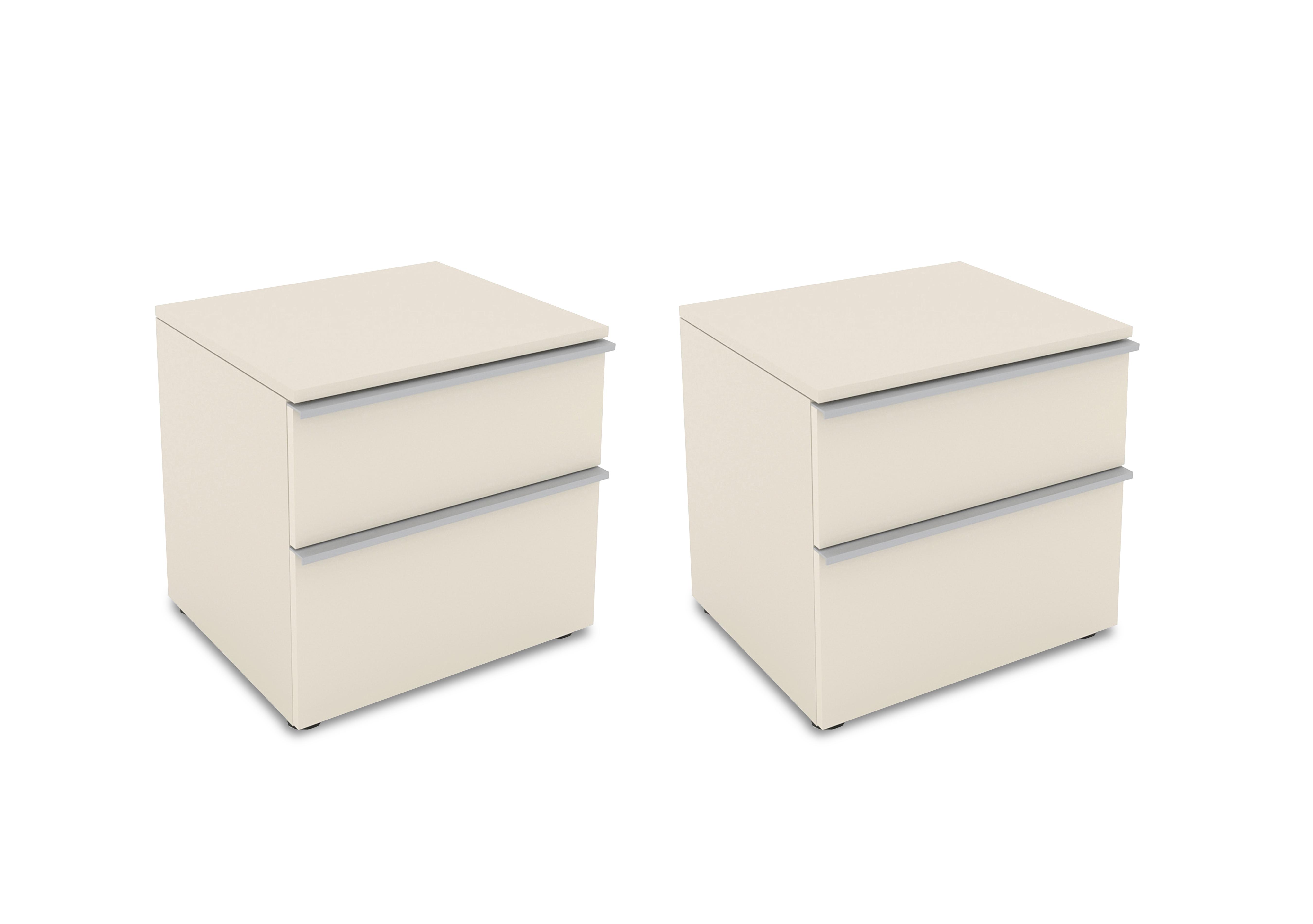Cora Pair of 2 Drawer Bedside Cabinets in Perla on Furniture Village