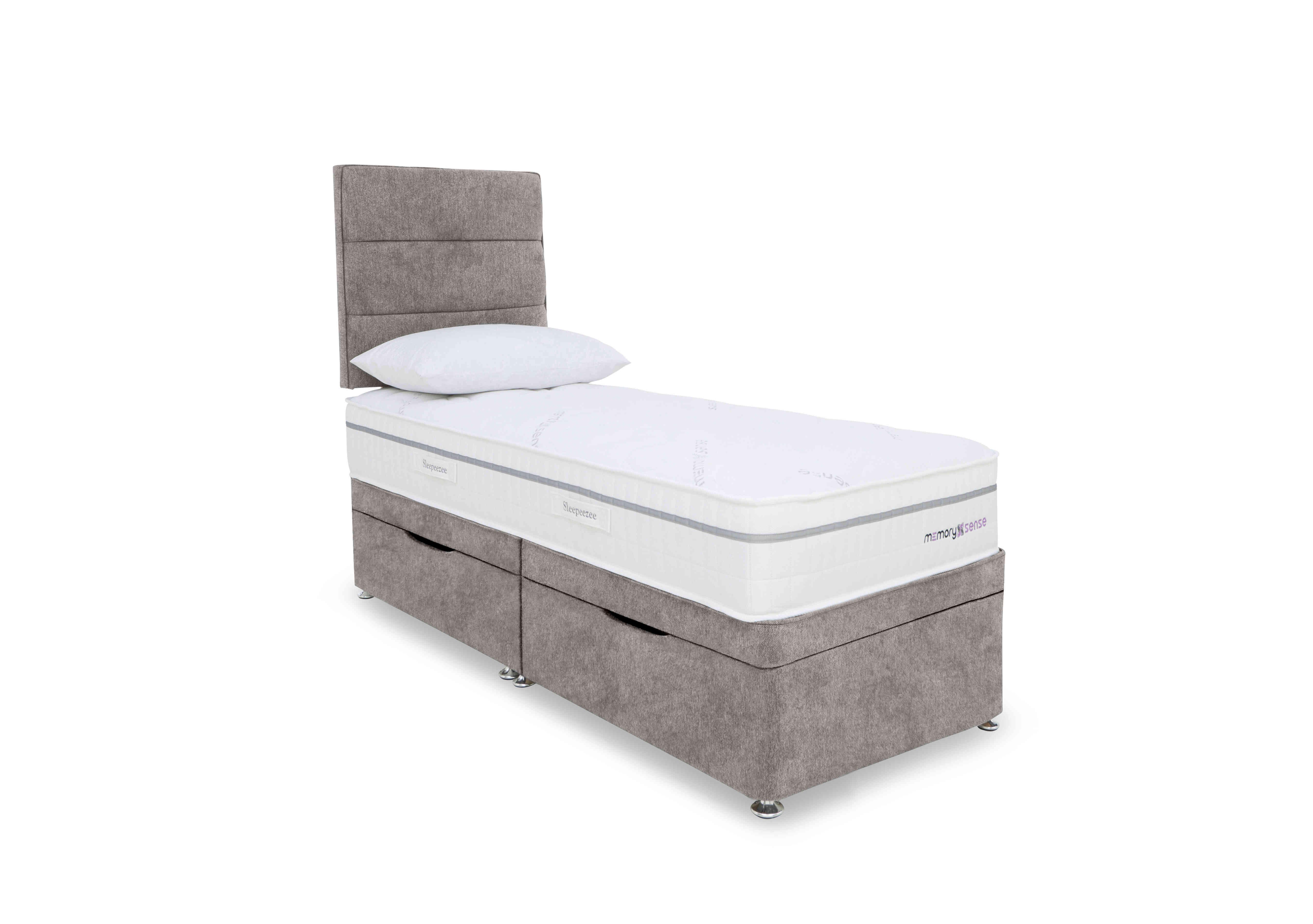 Memory Sense Ortho Side Ottoman Divan Set in Daytona Silver on Furniture Village