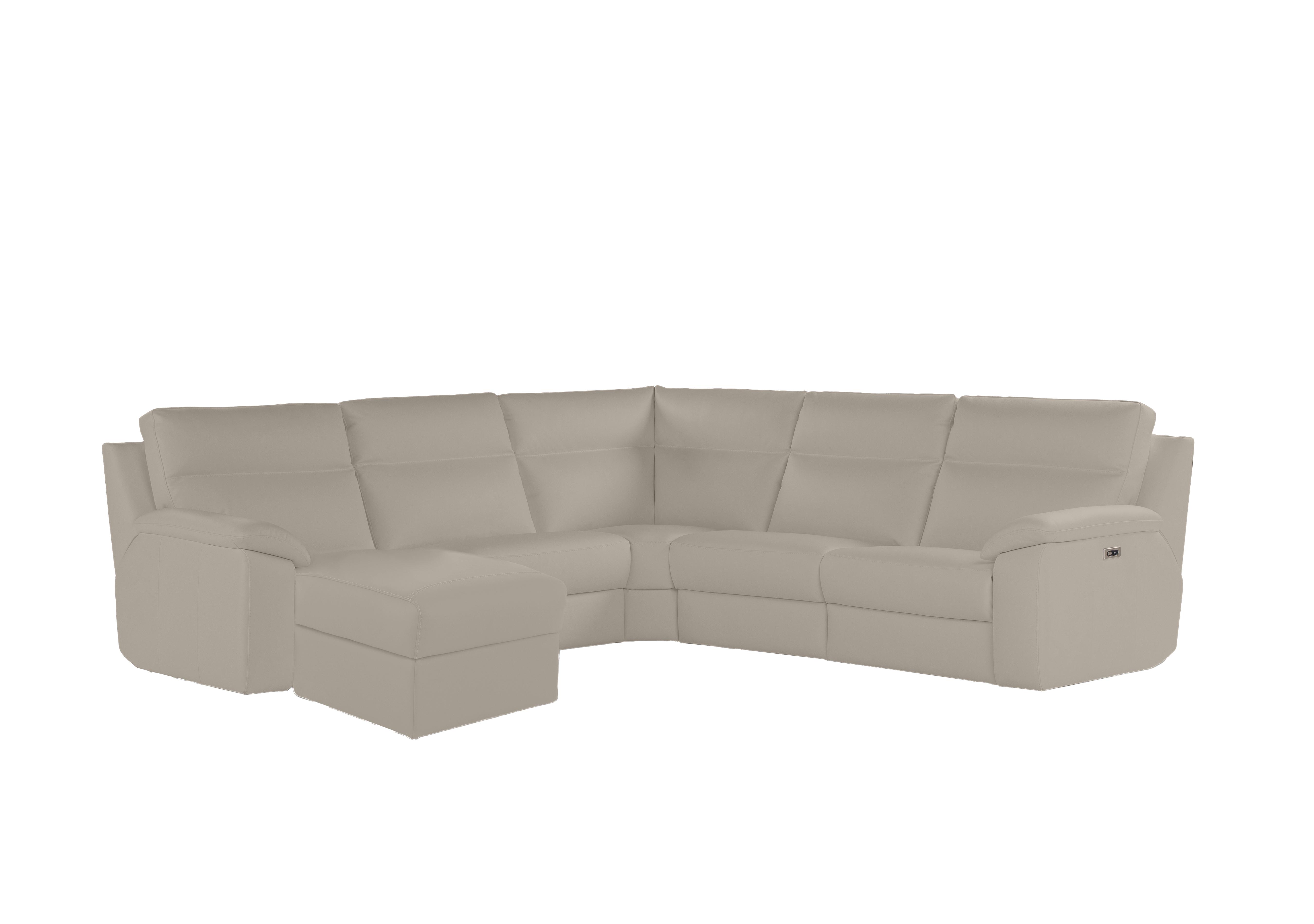 Pepino Large Leather Corner Sofa with Chaise End in 2156 Botero Crema on Furniture Village