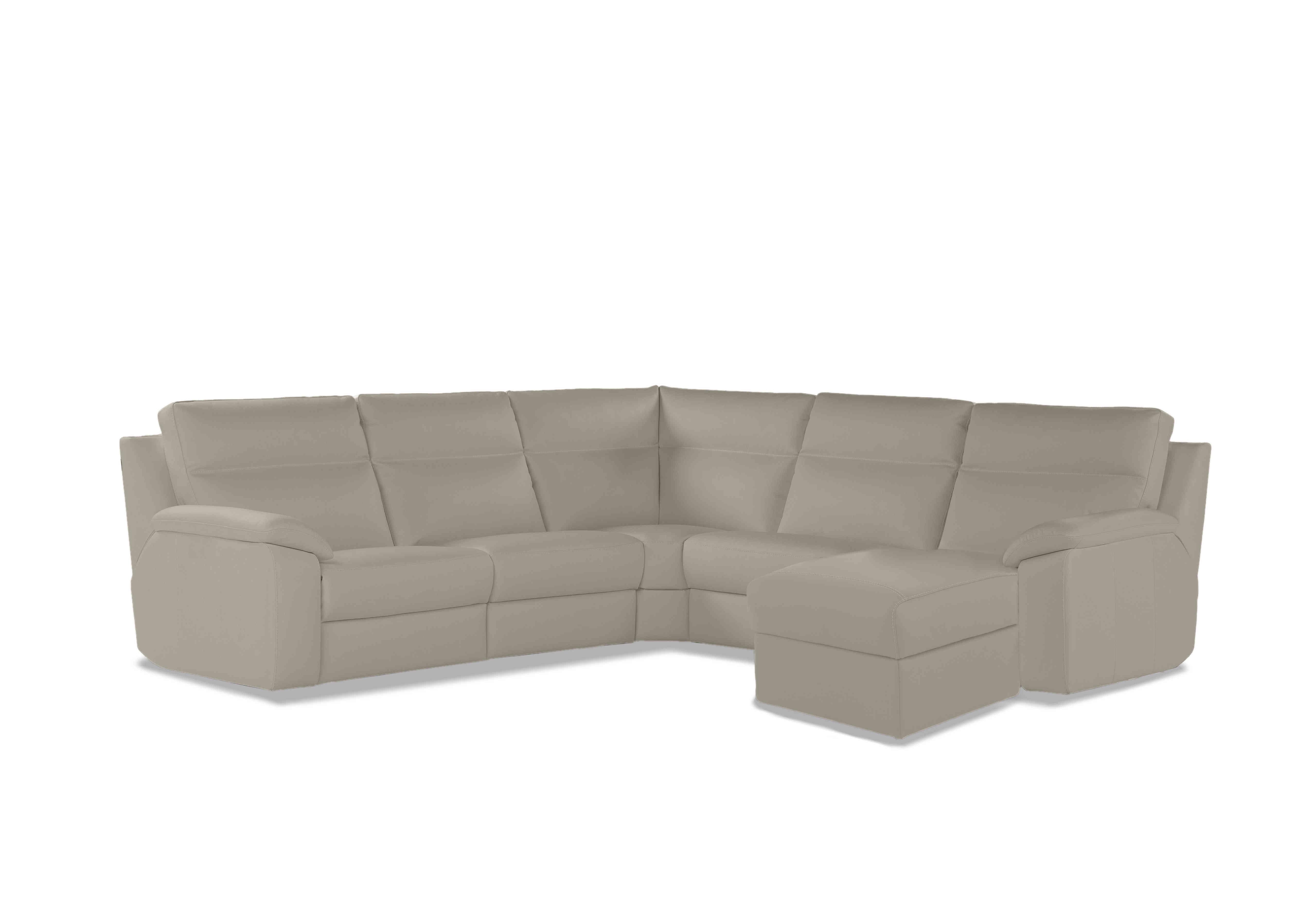 Pepino Large Leather Corner Sofa with Chaise End in 328 Torello Tortora on Furniture Village