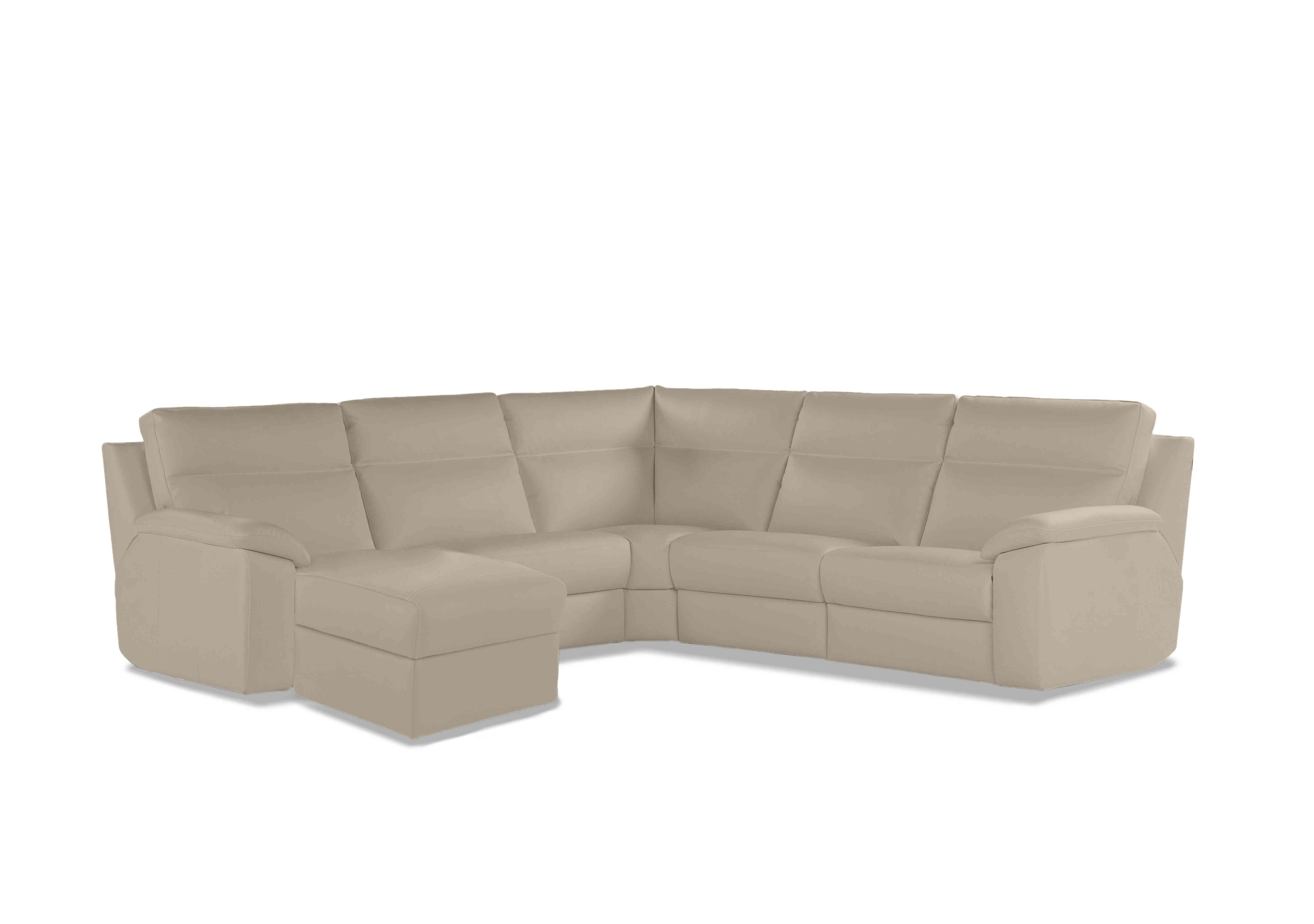 Pepino Large Leather Corner Sofa with Chaise End in 352 Torello Fango on Furniture Village