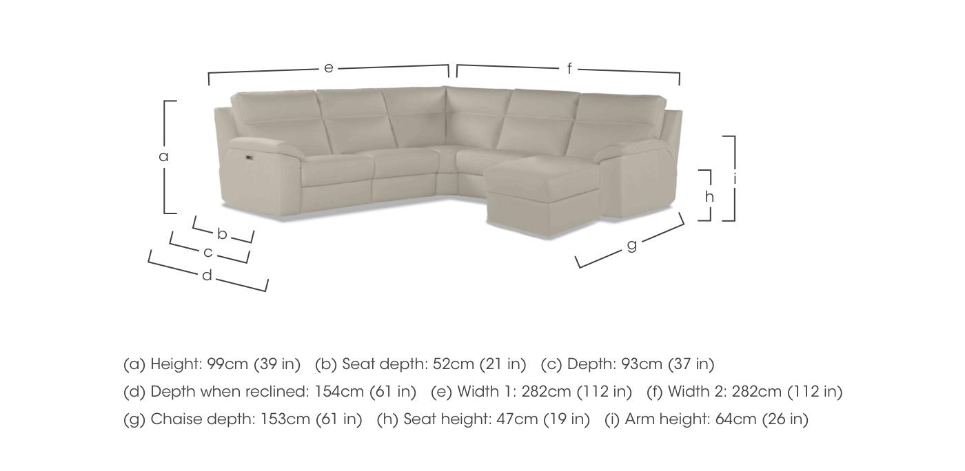 Pepino Large Leather Corner Sofa with Chaise End in  on Furniture Village