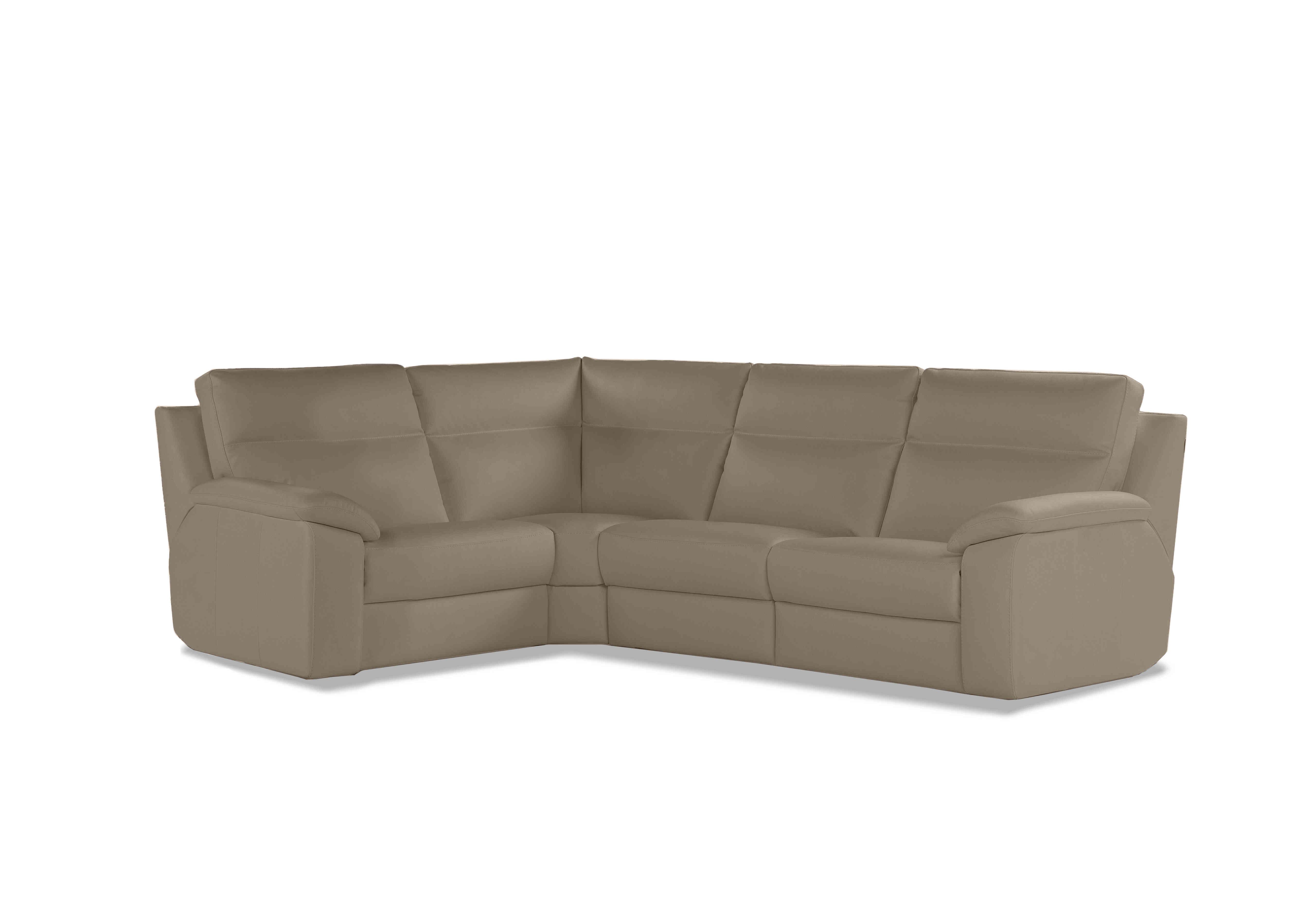 Pepino Small Leather Corner Sofa in 312 Torello Taupe on Furniture Village