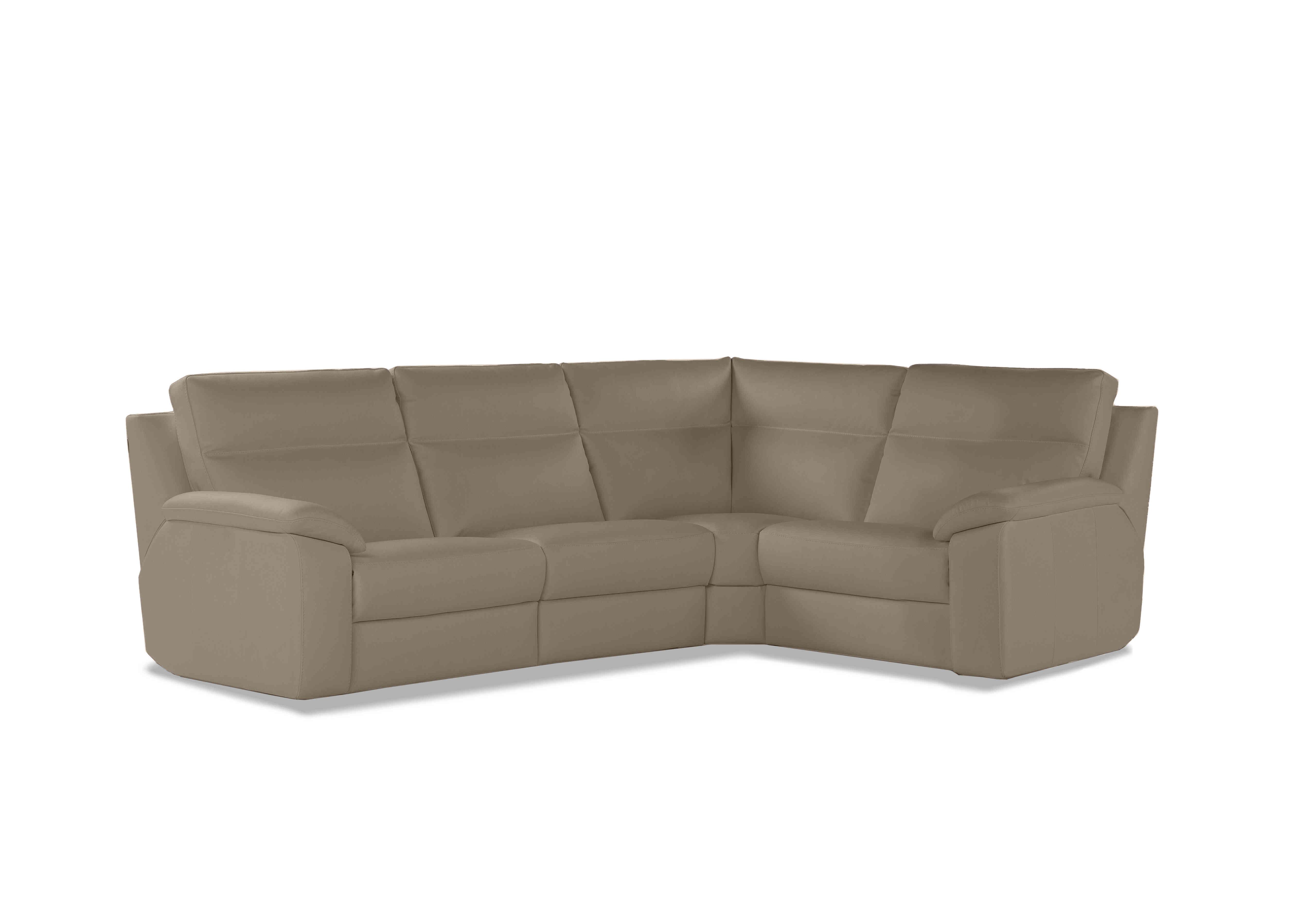 Pepino Small Leather Corner Sofa in 312 Torello Taupe on Furniture Village