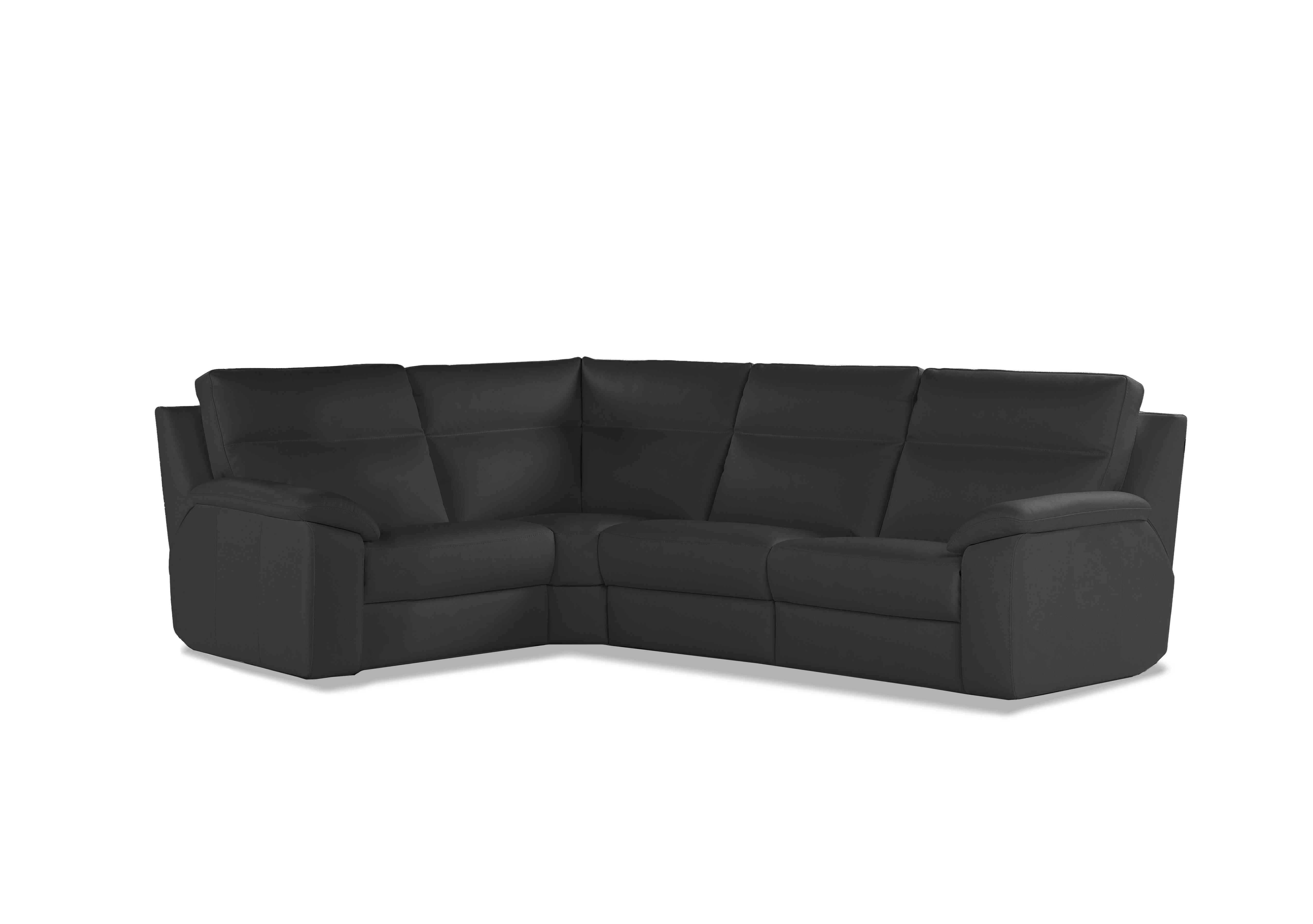 Pepino Small Leather Corner Sofa in 327 Torello Grigio Scuro on Furniture Village