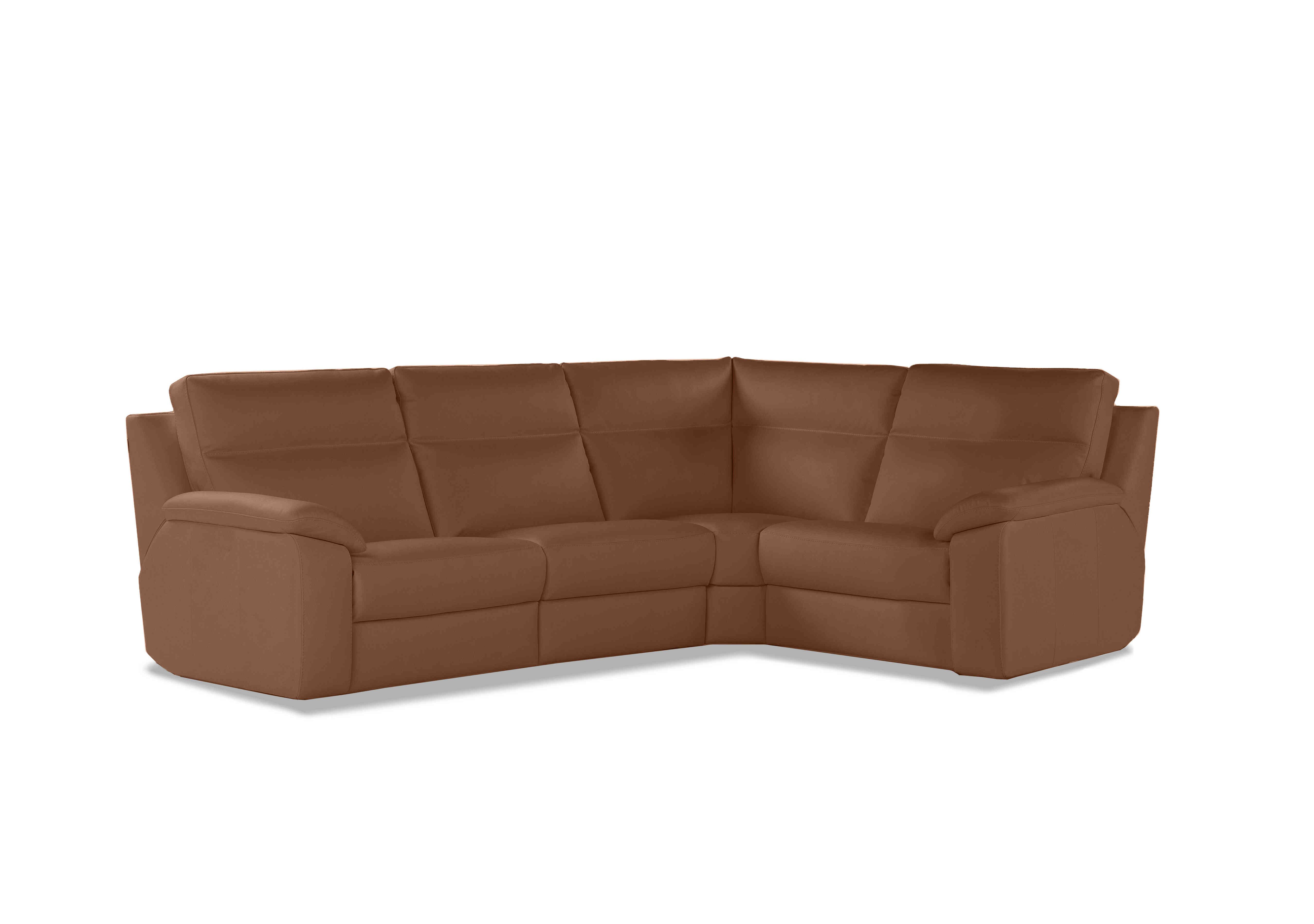Pepino Small Leather Corner Sofa in 363 Torello Cognac on Furniture Village