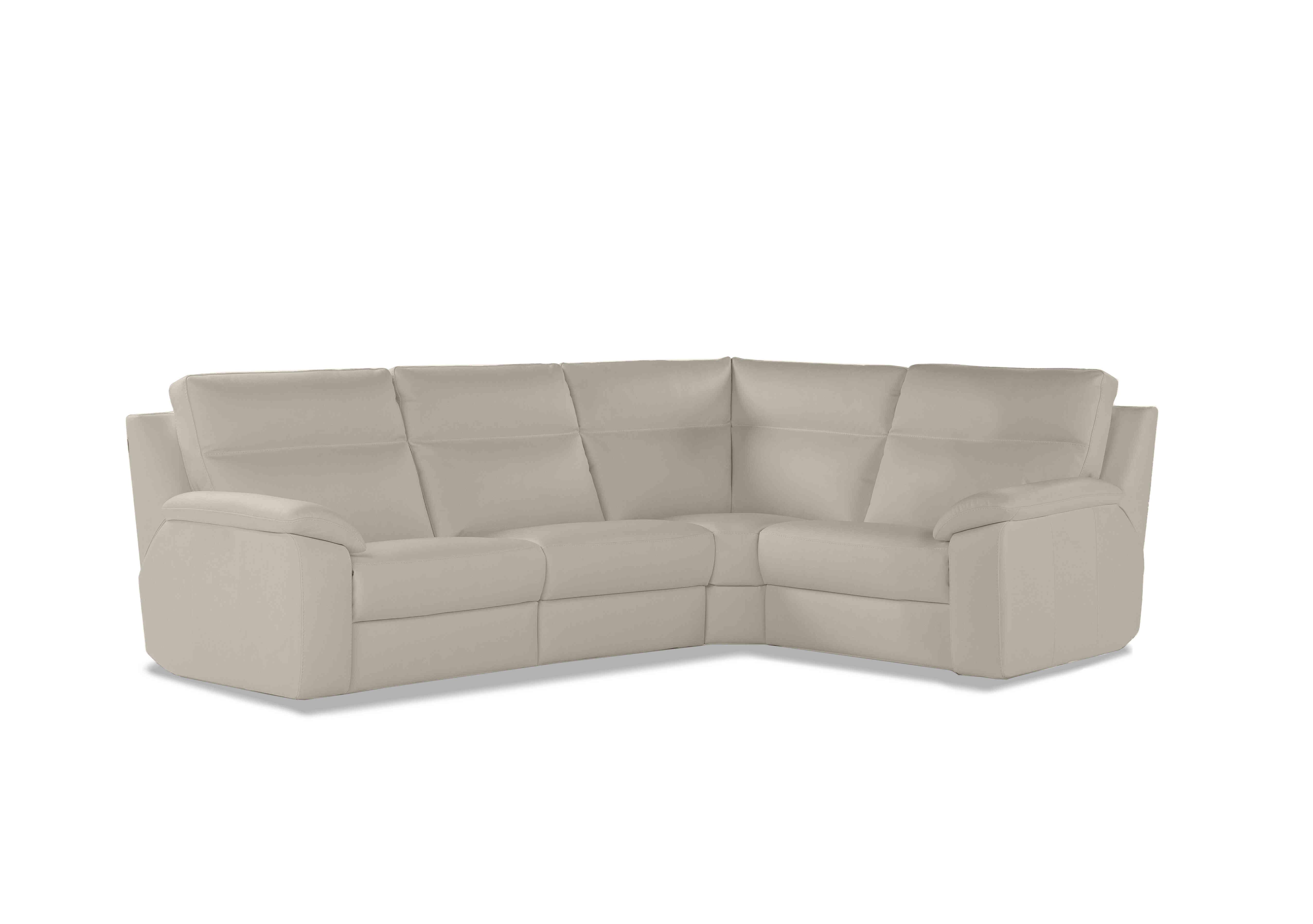 Pepino Small Leather Corner Sofa in Torello 371 Ice on Furniture Village