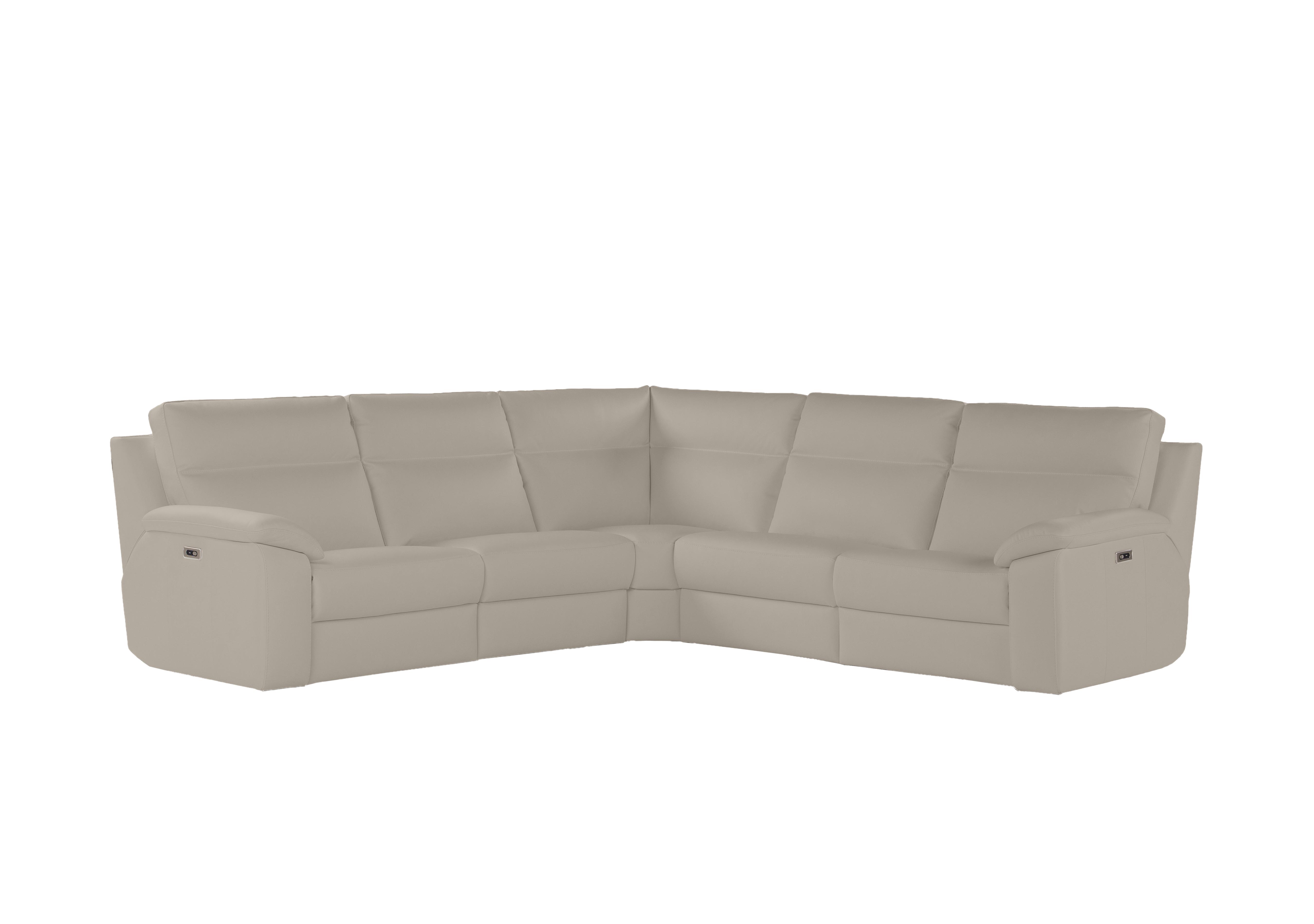 Pepino Large Leather Corner Sofa in 2156 Botero Crema on Furniture Village
